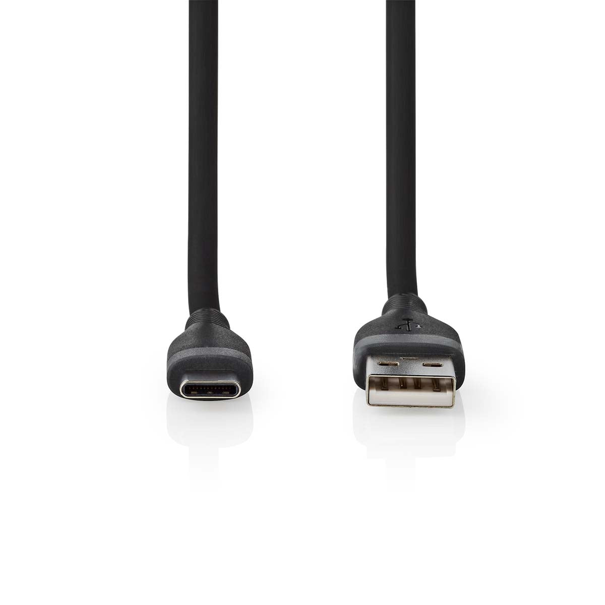 USB cable | USB 2.0 | USB-A Male | USB-C™ Male | 15 W| 480 Mbps | Nickel Plated | 1.50 m | Round | Silicone | Black | Box