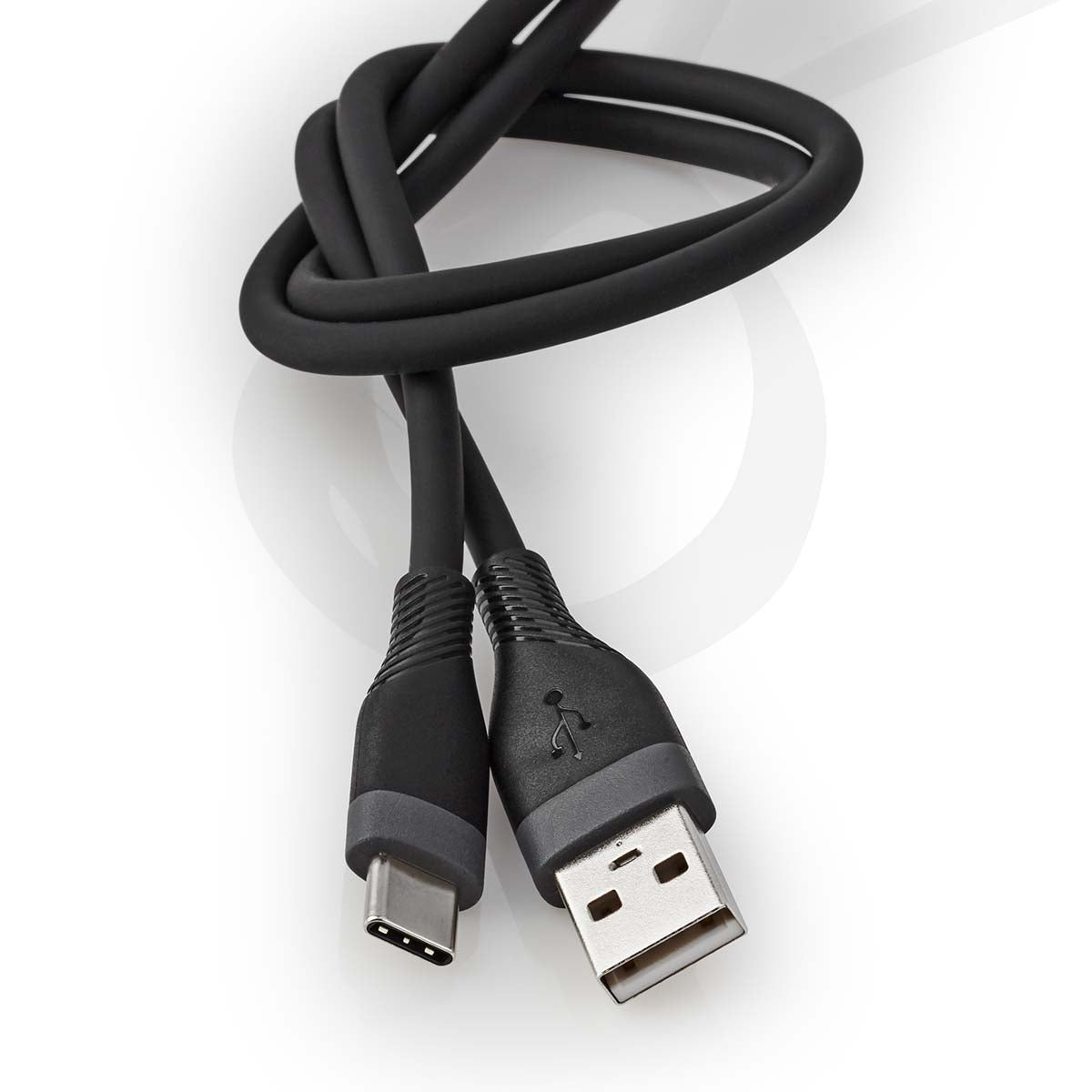 USB cable | USB 2.0 | USB-A Male | USB-C™ Male | 15 W| 480 Mbps | Nickel Plated | 1.50 m | Round | Silicone | Black | Box