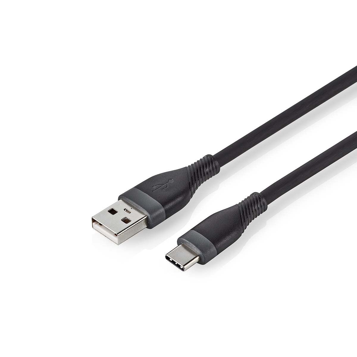 USB cable | USB 2.0 | USB-A Male | USB-C™ Male | 15 W| 480 Mbps | Nickel Plated | 1.50 m | Round | Silicone | Black | Box