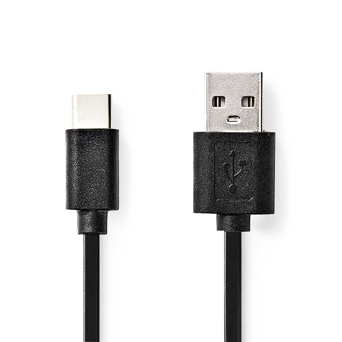 USB cable | USB 2.0 | USB-A Male | USB-C™ Male | 15 W| 480 Mbps | Nickel Plated | 2.00 m | Round | PVC | Black | Label