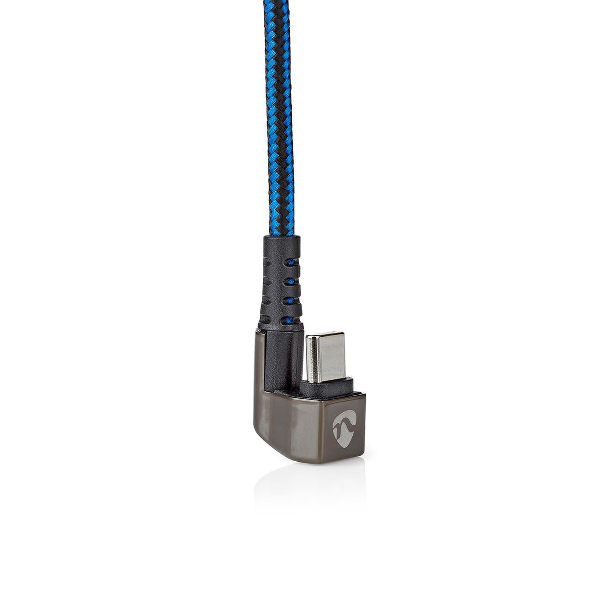 USB cable | USB 2.0 | USB-A Male | USB-C™ Male | 480 Mbps | Gold Plated | 1.00 m | Round | Braided / Nylon | Blue / Black | Carton with covered window