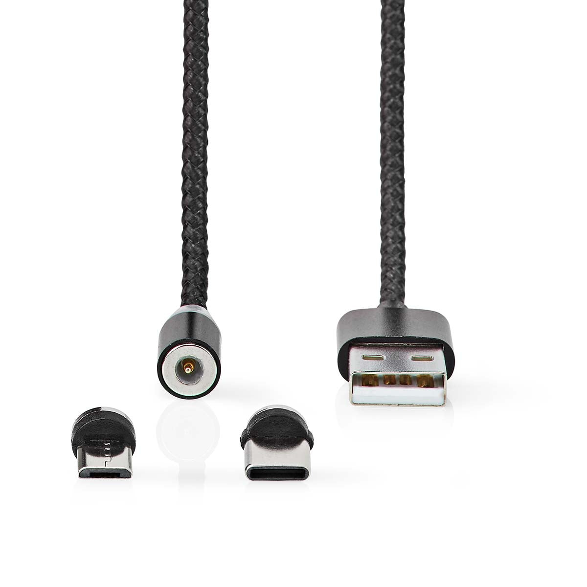 USB cable | USB 2.0 | USB-A Male | USB Micro-B Male / USB-C™ Male | 10 W| No Data Transfer | Nickel Plated | 2.00 m | Round | Nylon | Black | Box