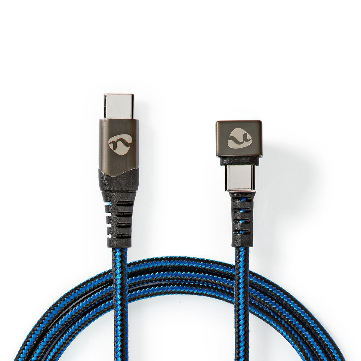 USB cable | USB 2.0 | USB-C™ Male | USB-C™ Male | 480 Mbps | Gold Plated | 1.00 m | Round | Braided / Nylon | Blue / Black | Carton with covered window