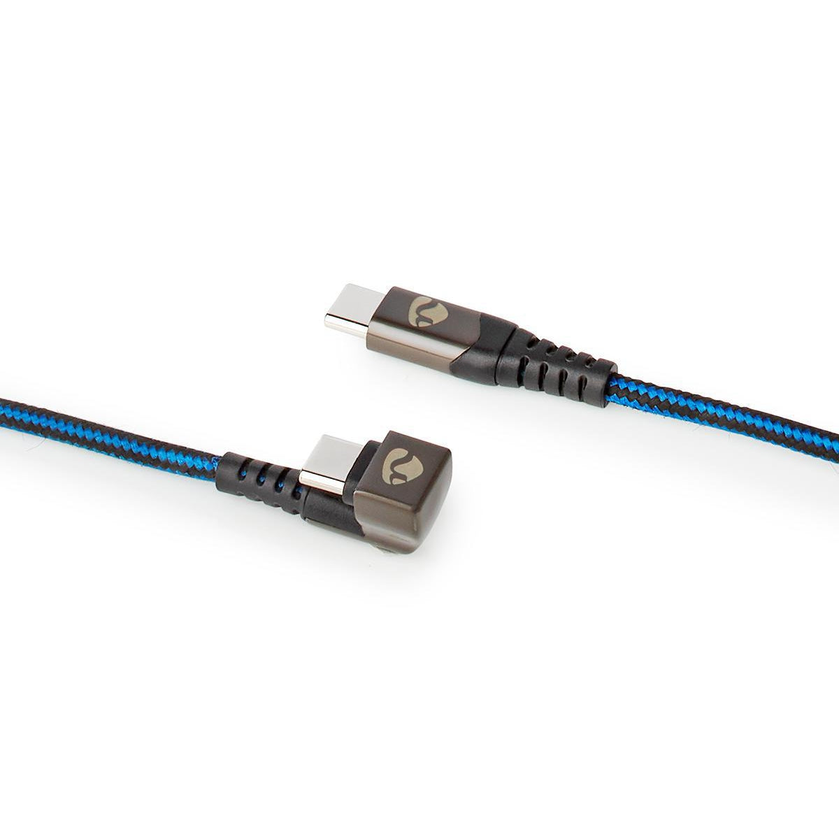USB cable | USB 2.0 | USB-C™ Male | USB-C™ Male | 480 Mbps | Gold Plated | 2.00 m | Round | Braided / Nylon | Blue / Black | Carton with covered window
