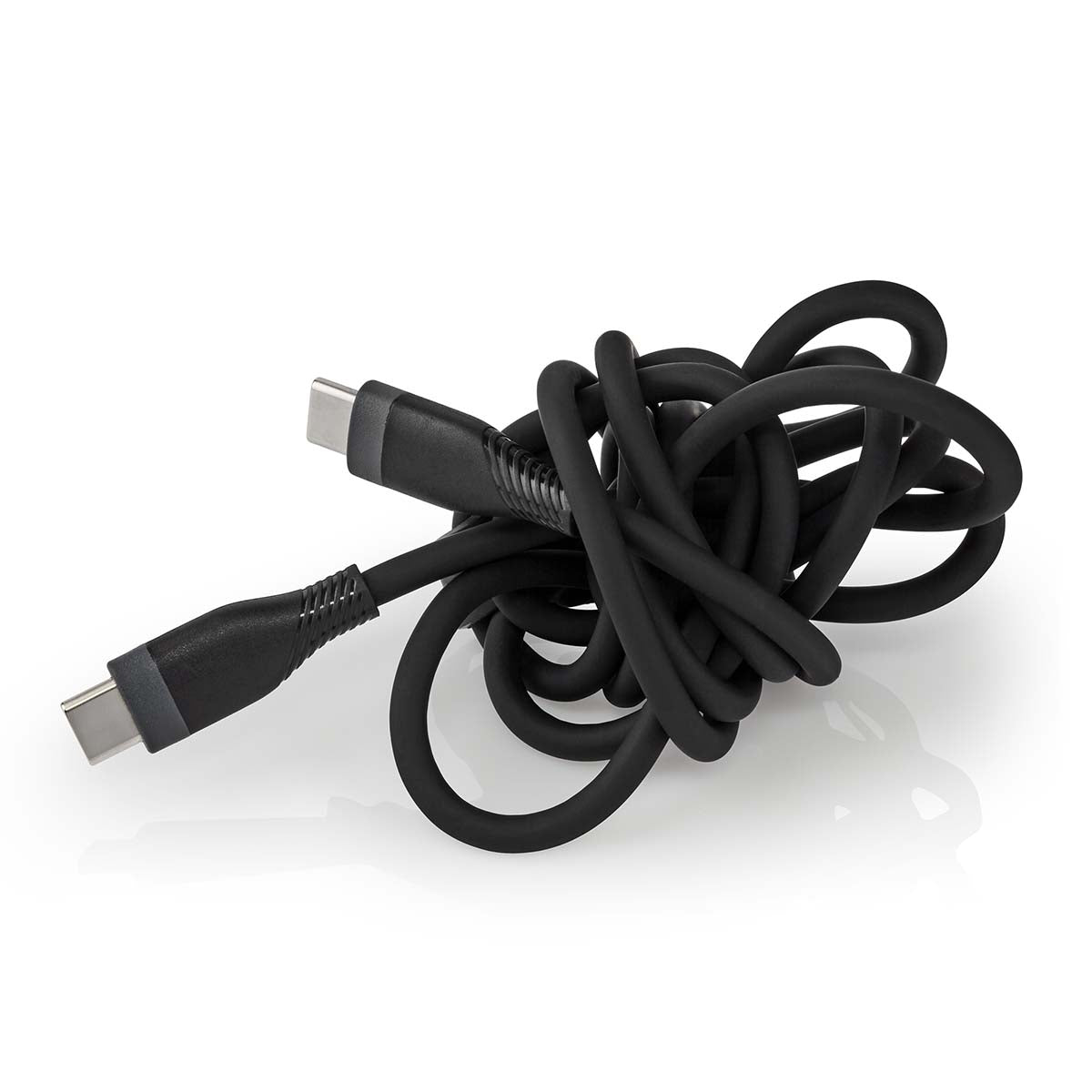 USB cable | USB 2.0 | USB-C™ Male | USB-C™ Male | 60 W | 480 Mbps | Nickel Plated | 1.50 m | Round | Silicone | Black | Box