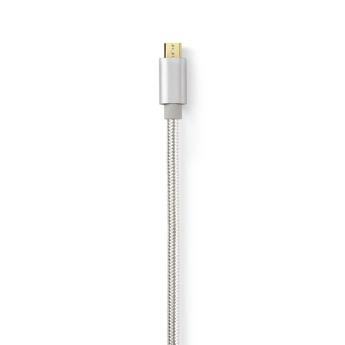 USB cable | USB 2.0 | USB-C™ Male | USB Micro-B Male | 10 W| 480 Mbps | Gold Plated | 3.00 m | Round | Braided / Nylon | Aluminum | Carton with covered window