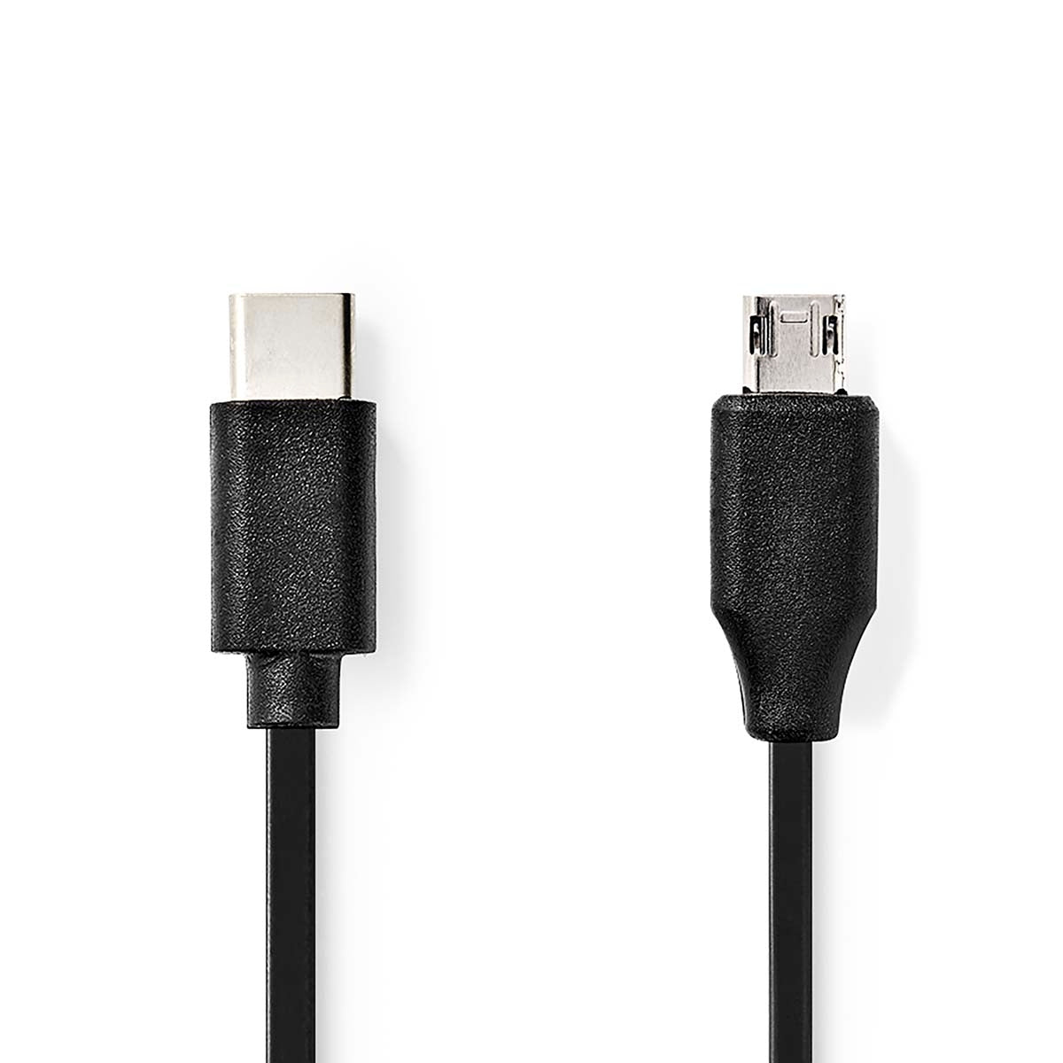 USB cable | USB 2.0 | USB-C™ Male | USB Micro-B Male | 60 W | 480 Mbps | Nickel Plated | 1.00 m | Round | PVC | Black | Blisters