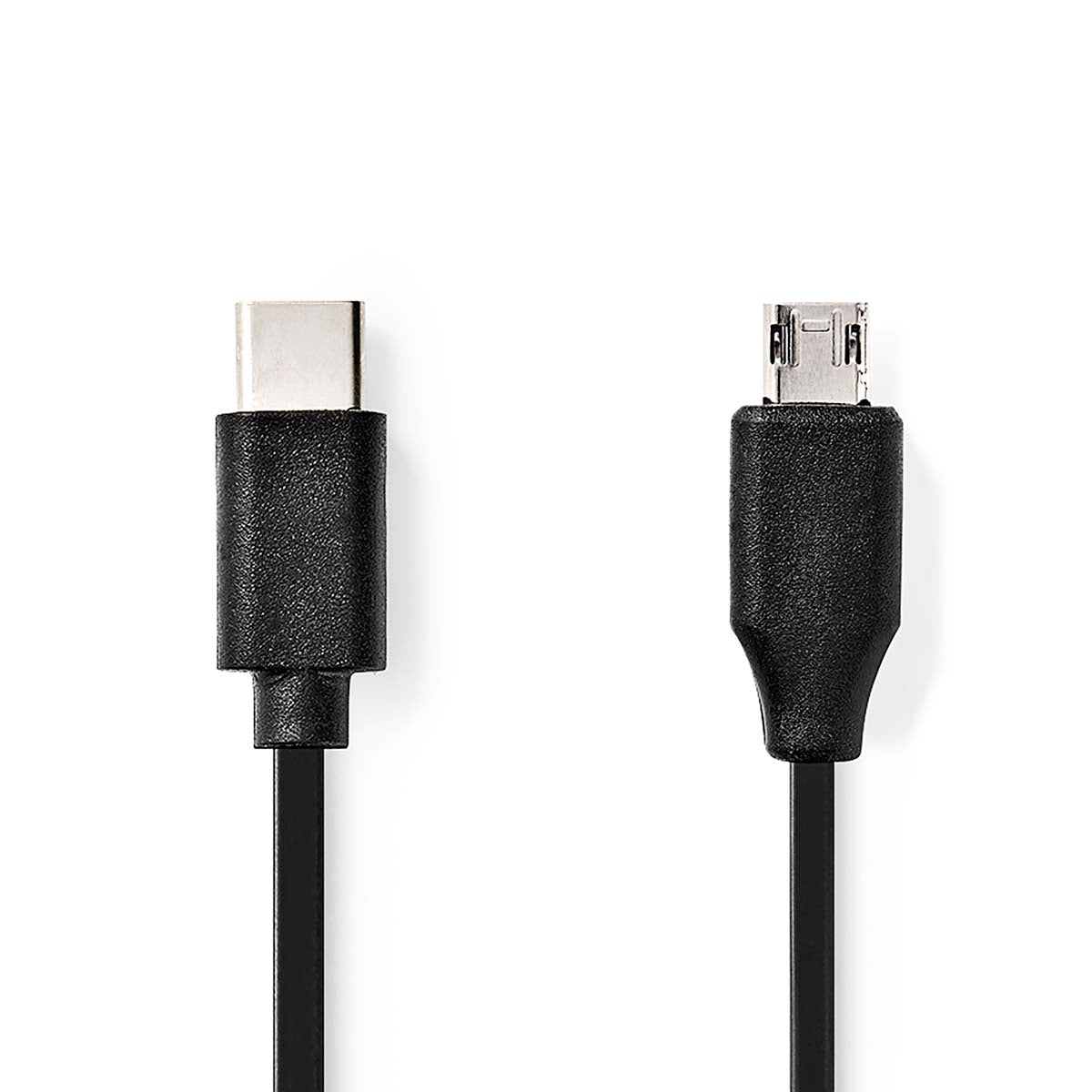 USB cable | USB 2.0 | USB-C™ Male | USB Micro-B Male | 60 W | 480 Mbps | Nickel Plated | 1.00 m | Round | PVC | Black | Label