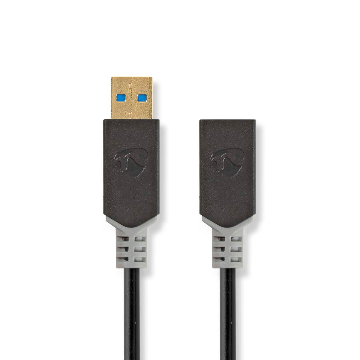 USB cable | USB 3.2 Gen 1 | USB-A Male | USB-A Female | 5 Gbps | Gold Plated | 2.00 m | Round | PVC | Anthracite | Box