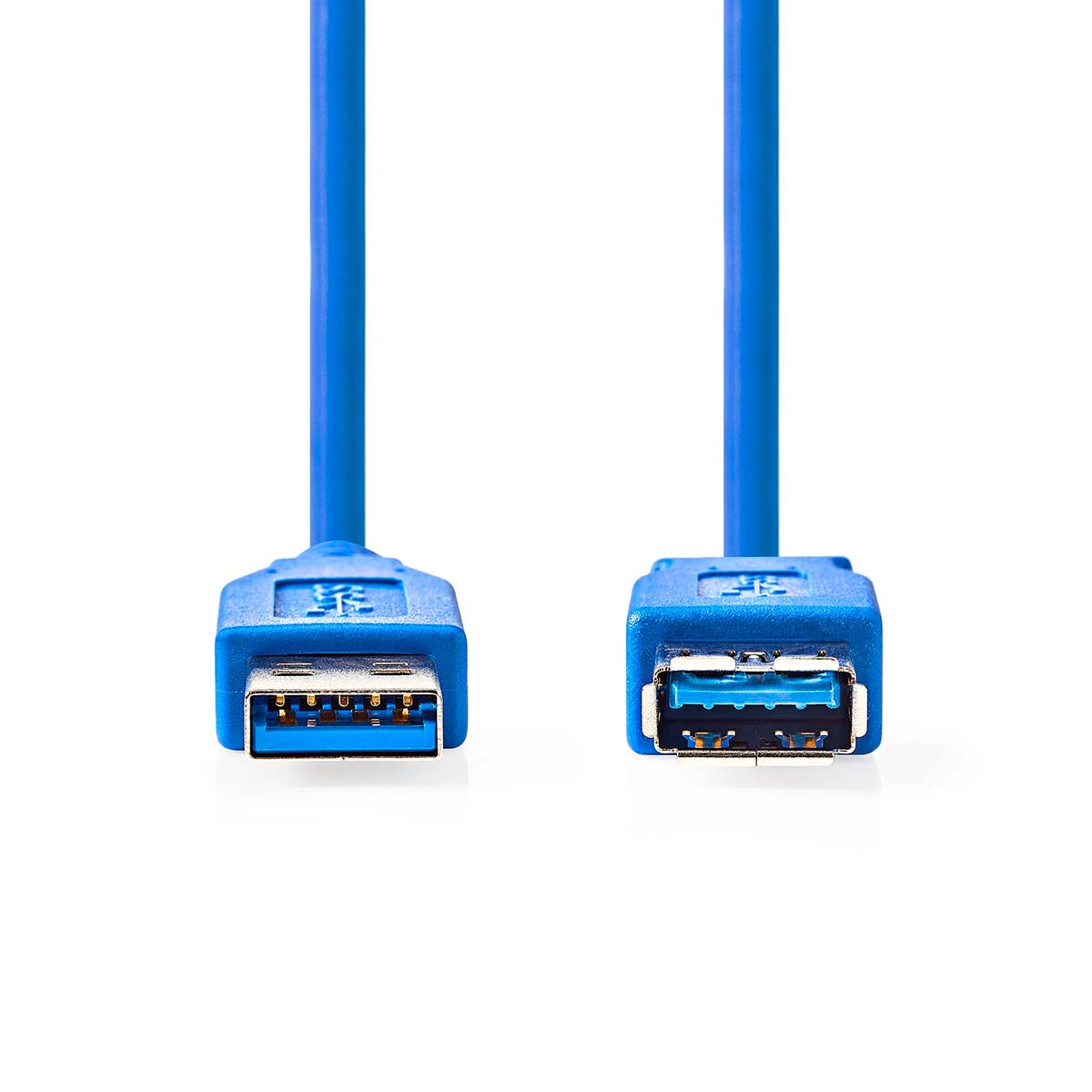 USB cable | USB 3.2 Gen 1 | USB-A Male | USB-A Female | 5 Gbps | Nickel Plated | 3.00 m | Round | PVC | Blue | Envelope