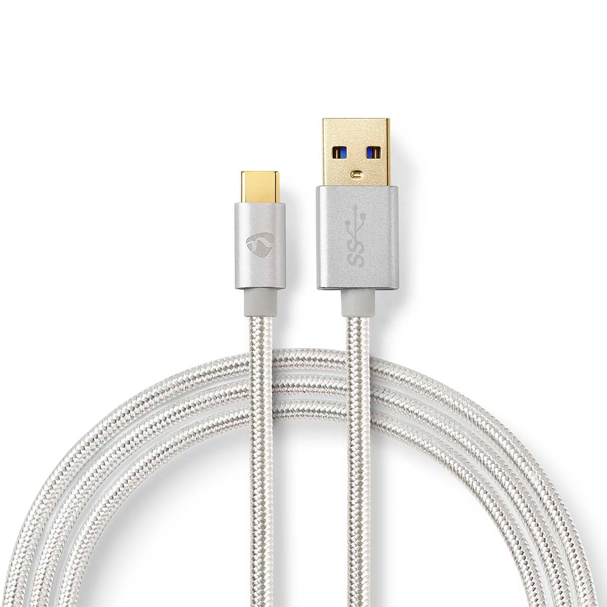 USB cable | USB 3.2 Gen 1 | USB-A Male | USB-C™ Male | 15 W| 5 Gbps | Gold Plated | 2.00 m | Round | Braided / Nylon | Aluminum | Carton with covered window
