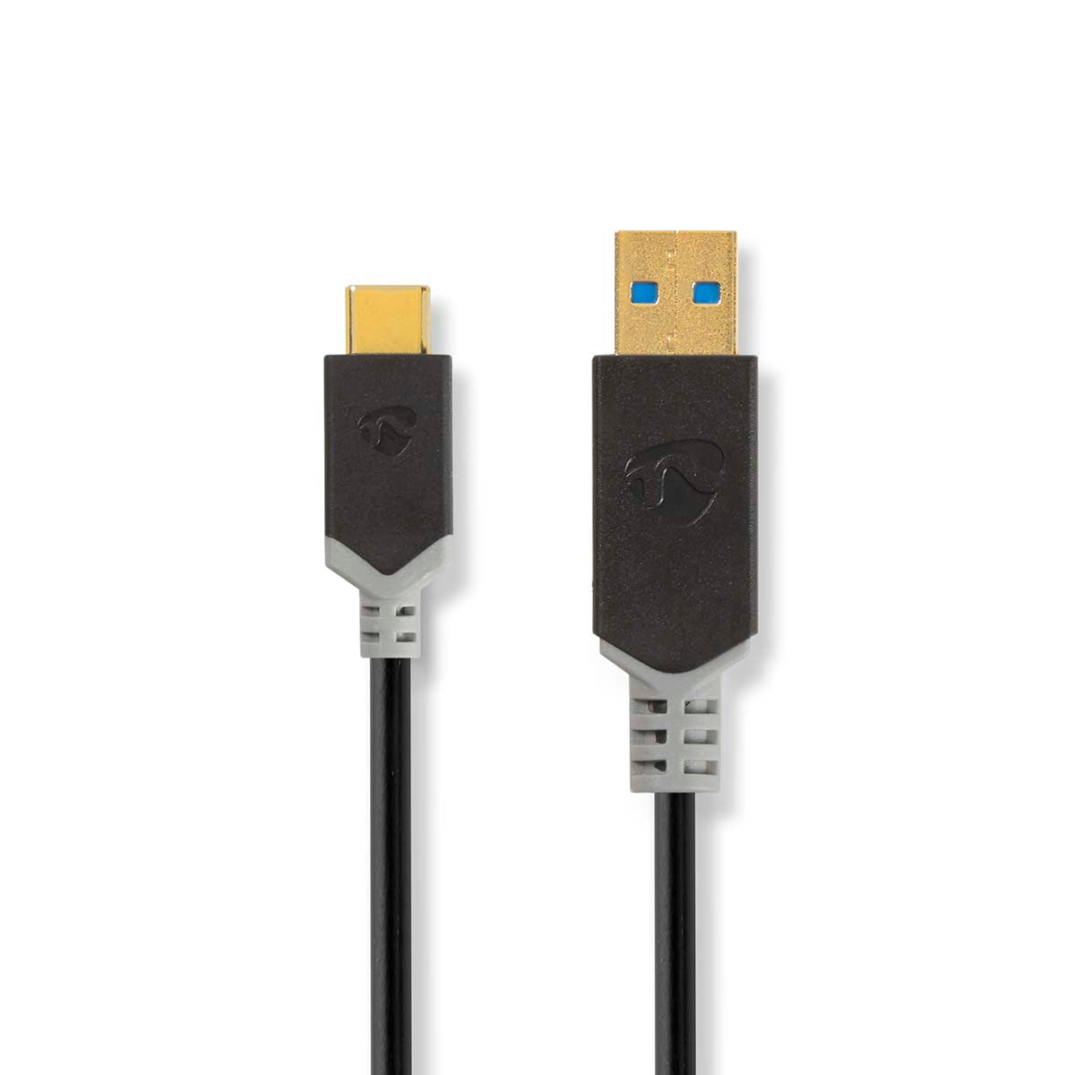 USB cable | USB 3.2 Gen 1 | USB-A Male | USB-C™ Male | 60 W | 5 Gbps | Gold Plated | 1.00 m | Round | PVC | Anthracite | Cardboard box with window