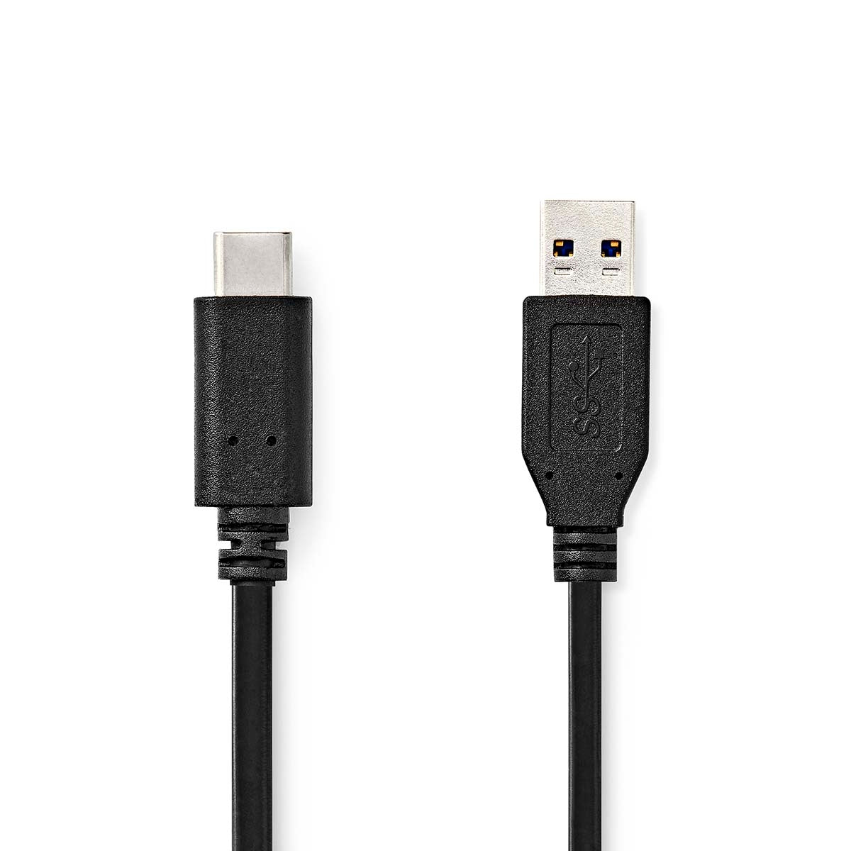USB cable | USB 3.2 Gen 2 | USB-A Male | USB-C™ Male | 60 W | 10 Gbps | Nickel Plated | 1.00 m | Round | PVC | Black | Label