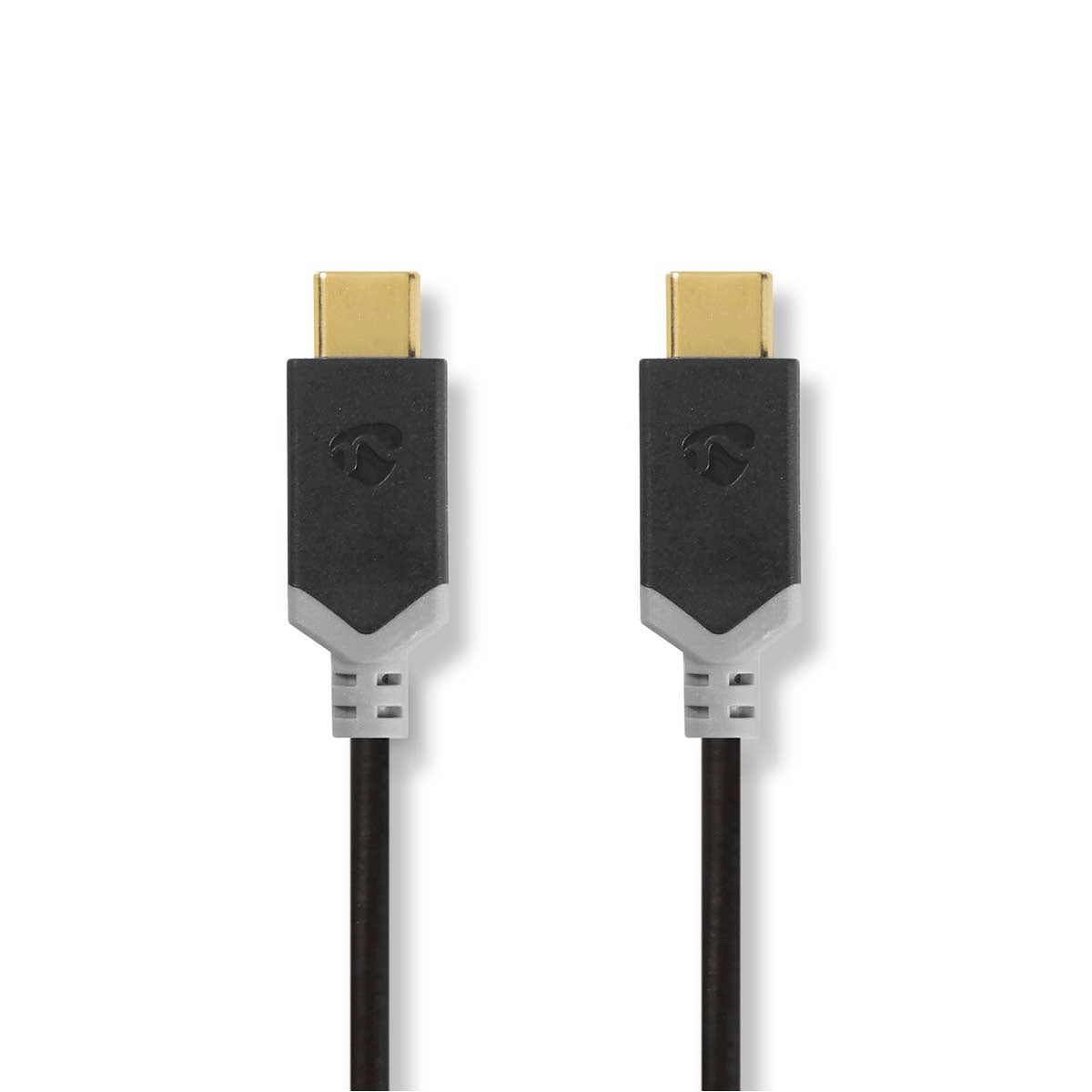 USB cable | USB 3.2 Gen 2 | USB-C™ Male | USB-C™ Male | 100 W | 10 Gbps | Gold Plated | 1.00 m | Round | PVC | Anthracite | Cardboard box with window