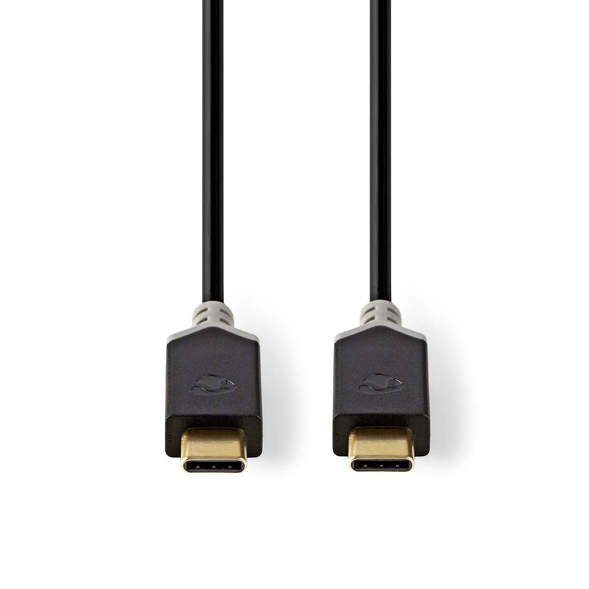 USB cable | USB 3.2 Gen 2 | USB-C™ Male | USB-C™ Male | 100 W | 10 Gbps | Gold Plated | 1.00 m | Round | PVC | Anthracite | Cardboard box with window