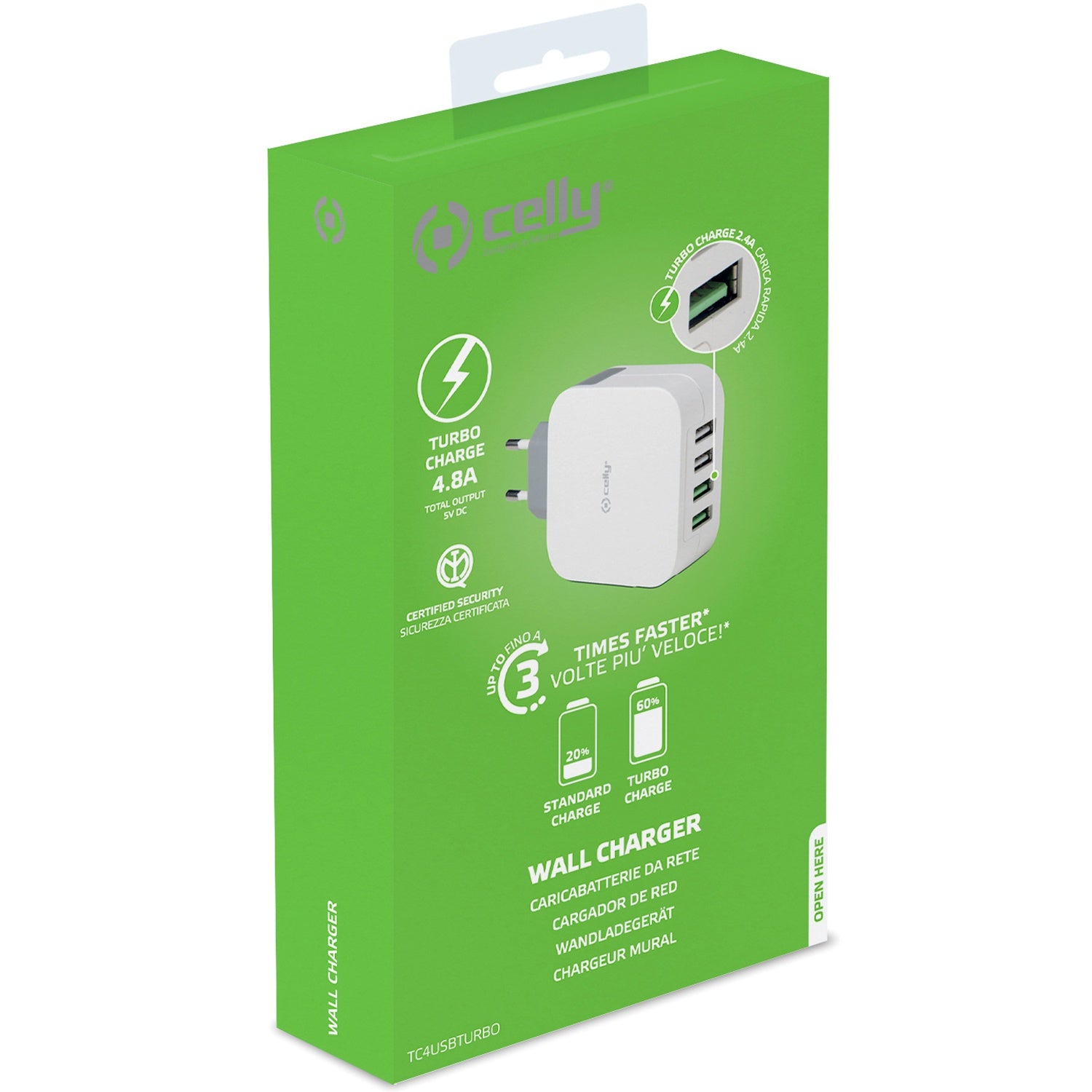 USB charger 4xUSB 4.8A (24W)