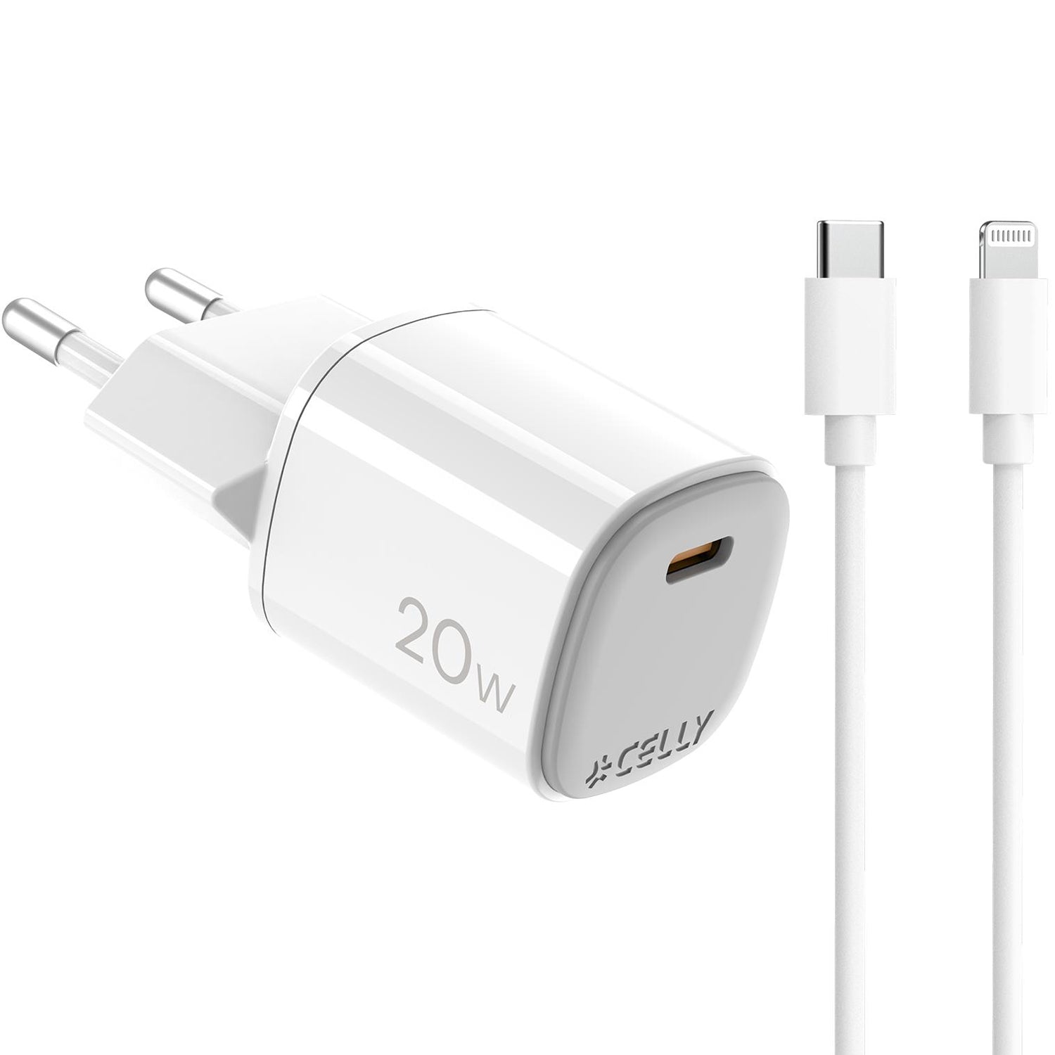 USB charger GaN 1 x USB-C PD 20W + Lightning cable
