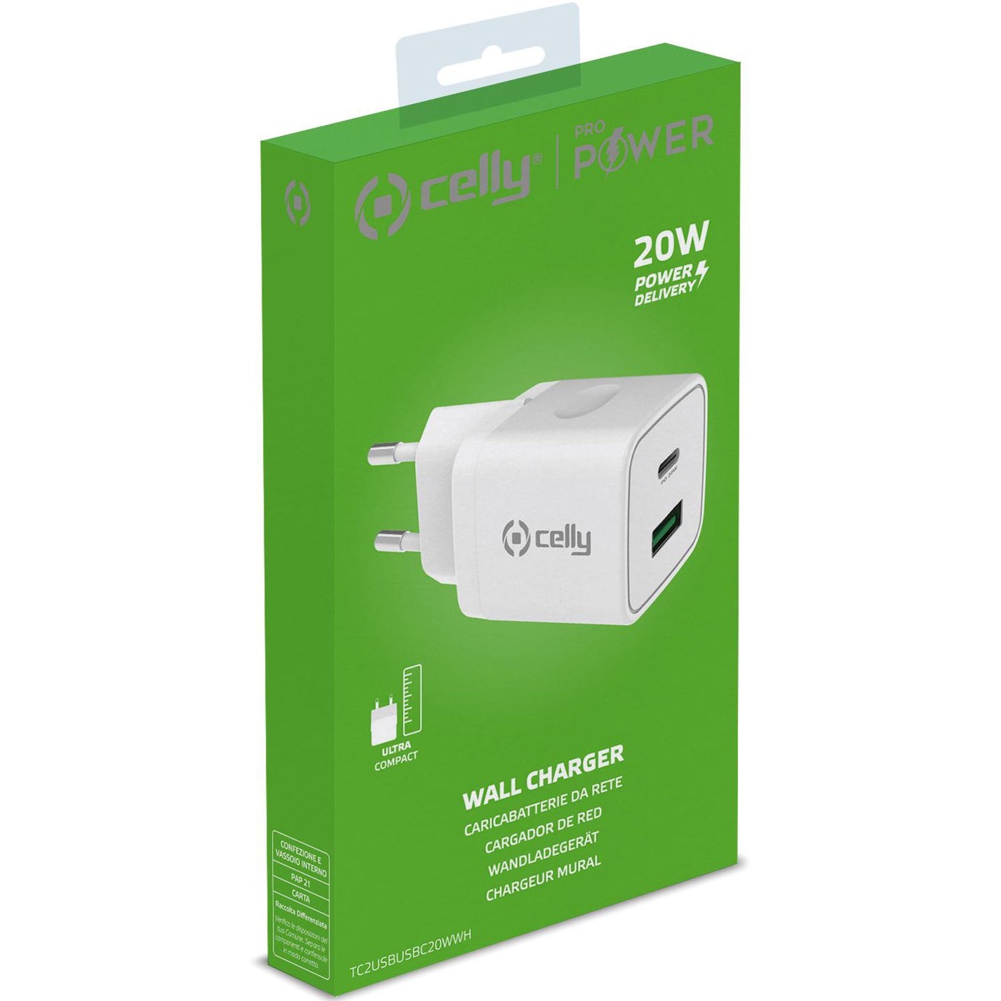 USB charger USB-C PD + USB-A 20W