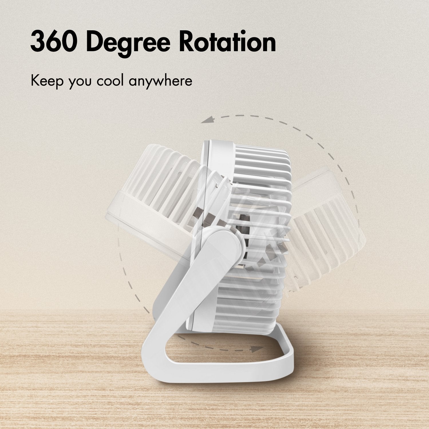 USB fan Ø15.24 cm White