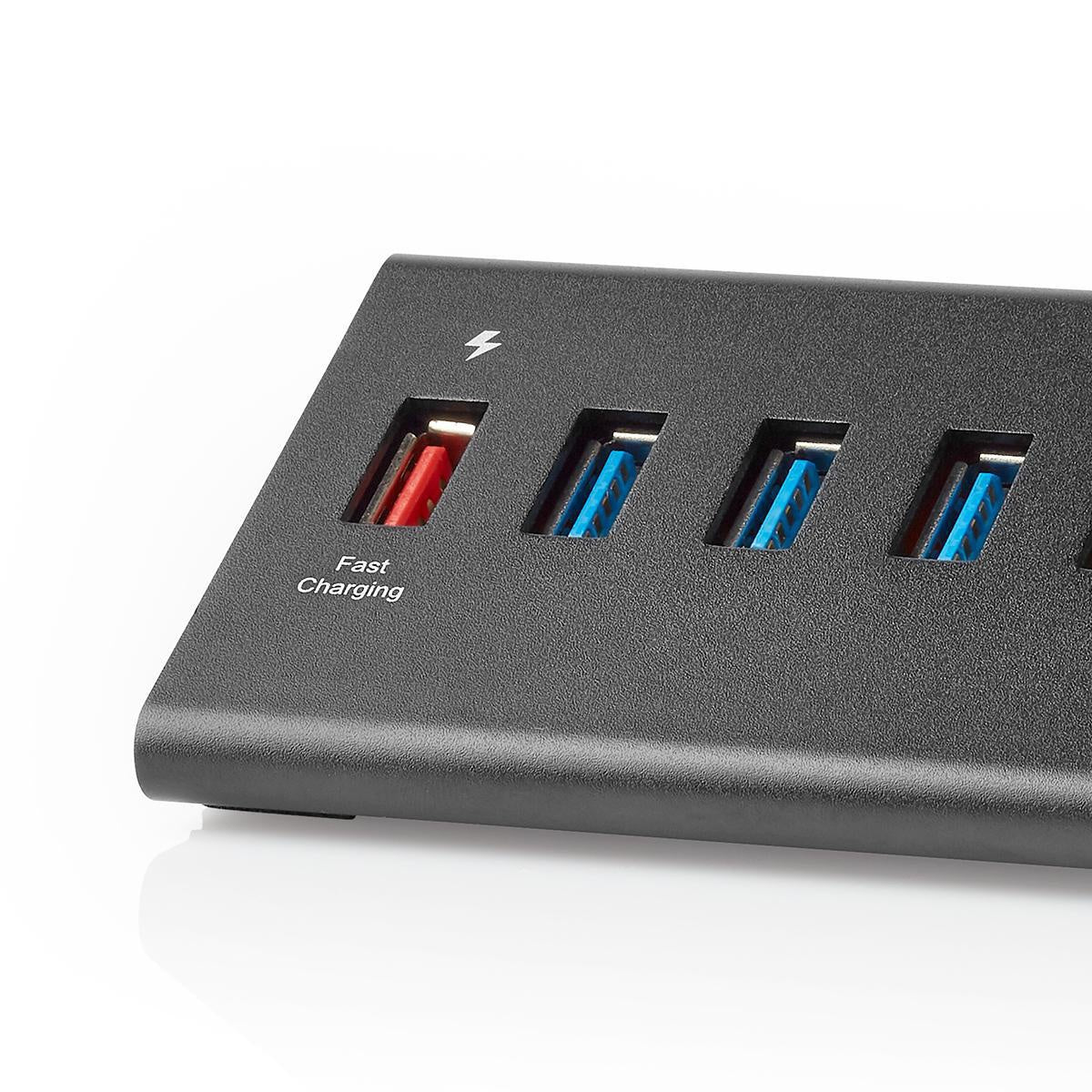 USB hub | USB Micro-B Female | USB-A Female | 8-Port port(s) | QC3.0 / USB 3.2 Gen 1 | Power adapter / USB power | 5 Gbps | 8x USB