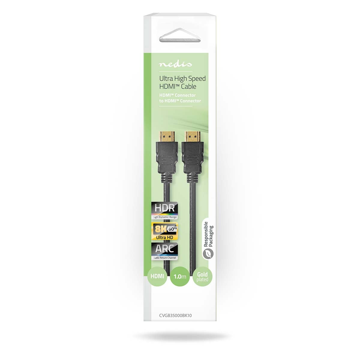 Ultra High Speed HDMI™ Cable | HDMI™ Connector | HDMI™ Connector | 8K@60Hz | 48 Gbps | 1.00 m | Round | 6.0 mm | Black | Box