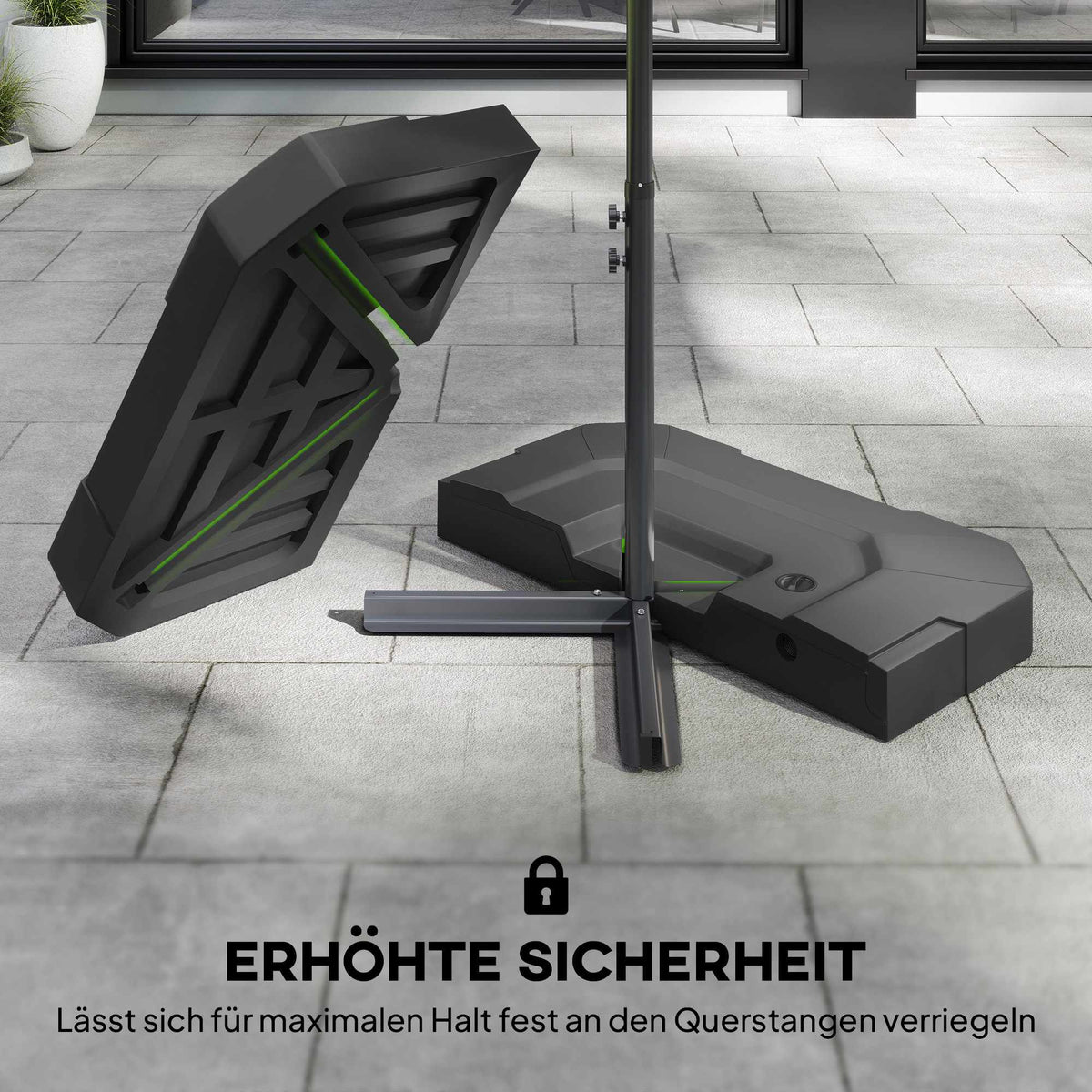 Umbrella Base Weights, 2-Piece, HDPE, 80-105 kg Capacity