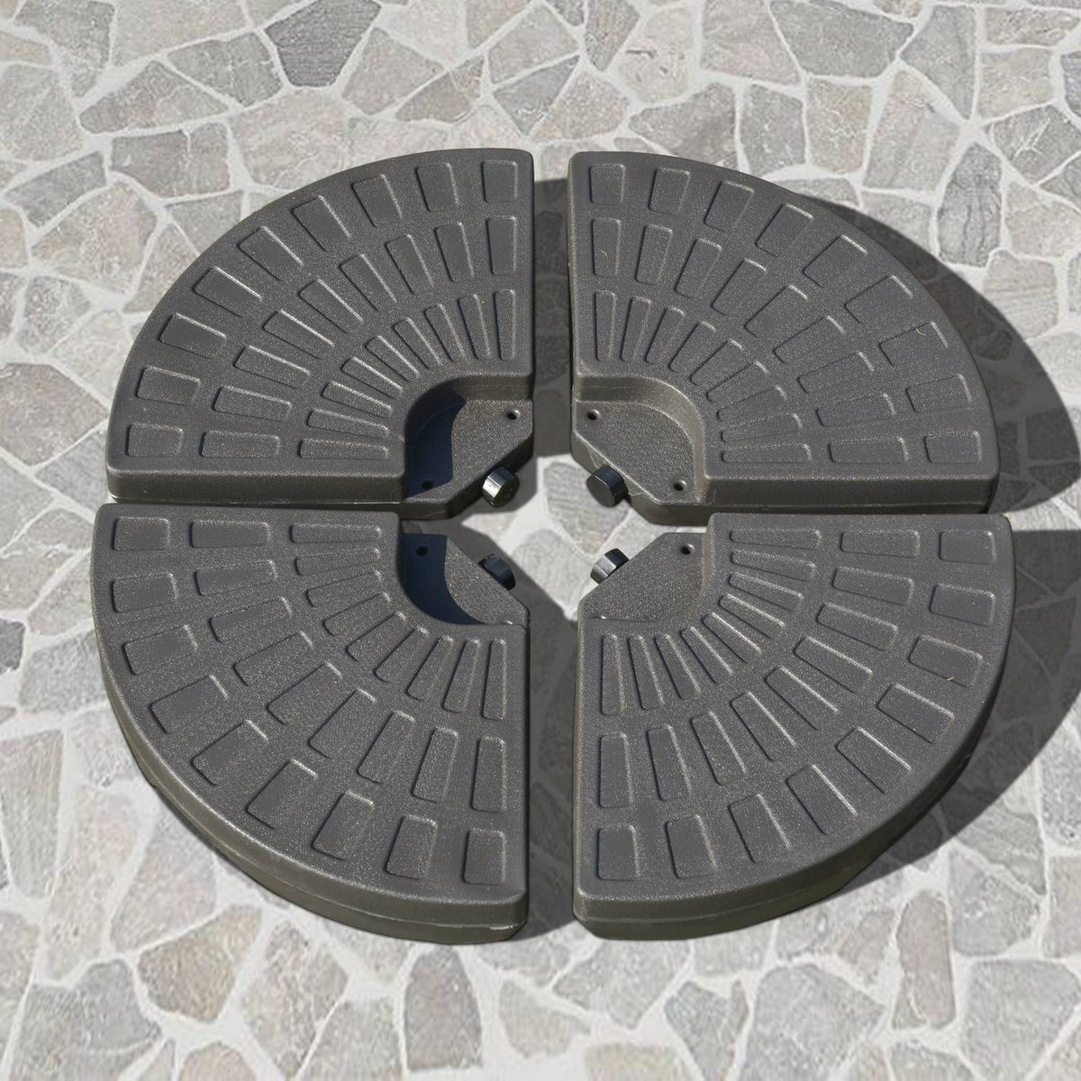 Umbrella Stand, Fillable With 17Kg Water/25Kg Sand, Hdpe, Coffee, 100X100X10.5Cm