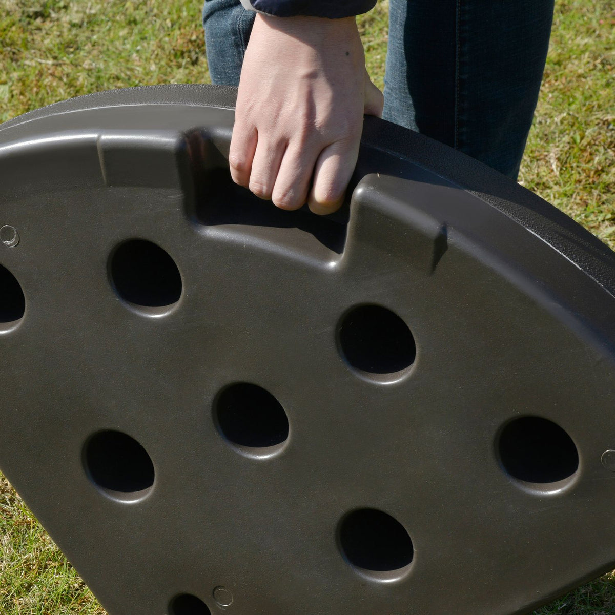 Umbrella Stand, Fillable With 17Kg Water/25Kg Sand, Hdpe, Coffee, 100X100X10.5Cm