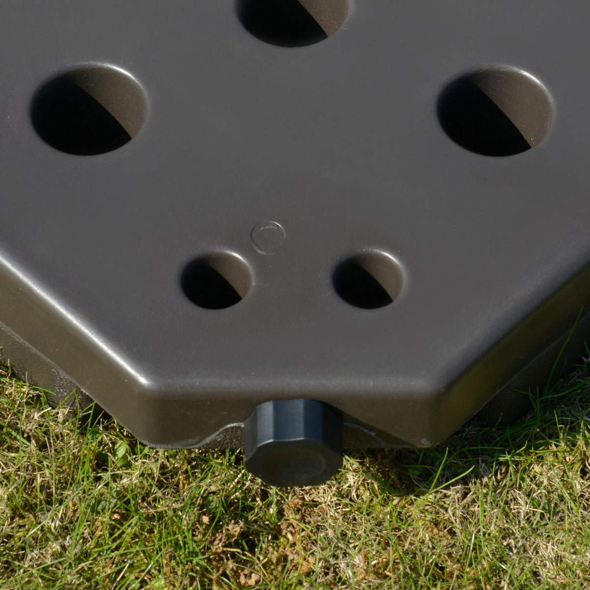 Umbrella Stand, Fillable With 17Kg Water/25Kg Sand, Hdpe, Coffee, 100X100X10.5Cm