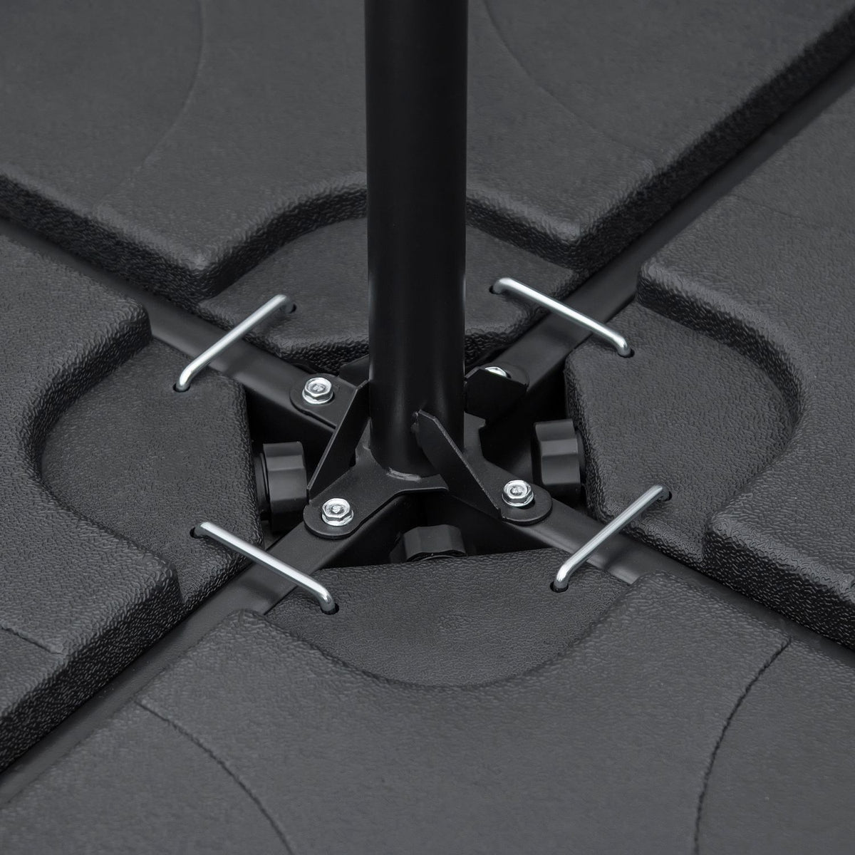 Umbrella Stand For Cantilever Umbrella Cantilever Umbrella Stand Set Of 4 Umbrella Weight Can Be Filled With 60 Liters Of Water/78 Kg Of Sand Black