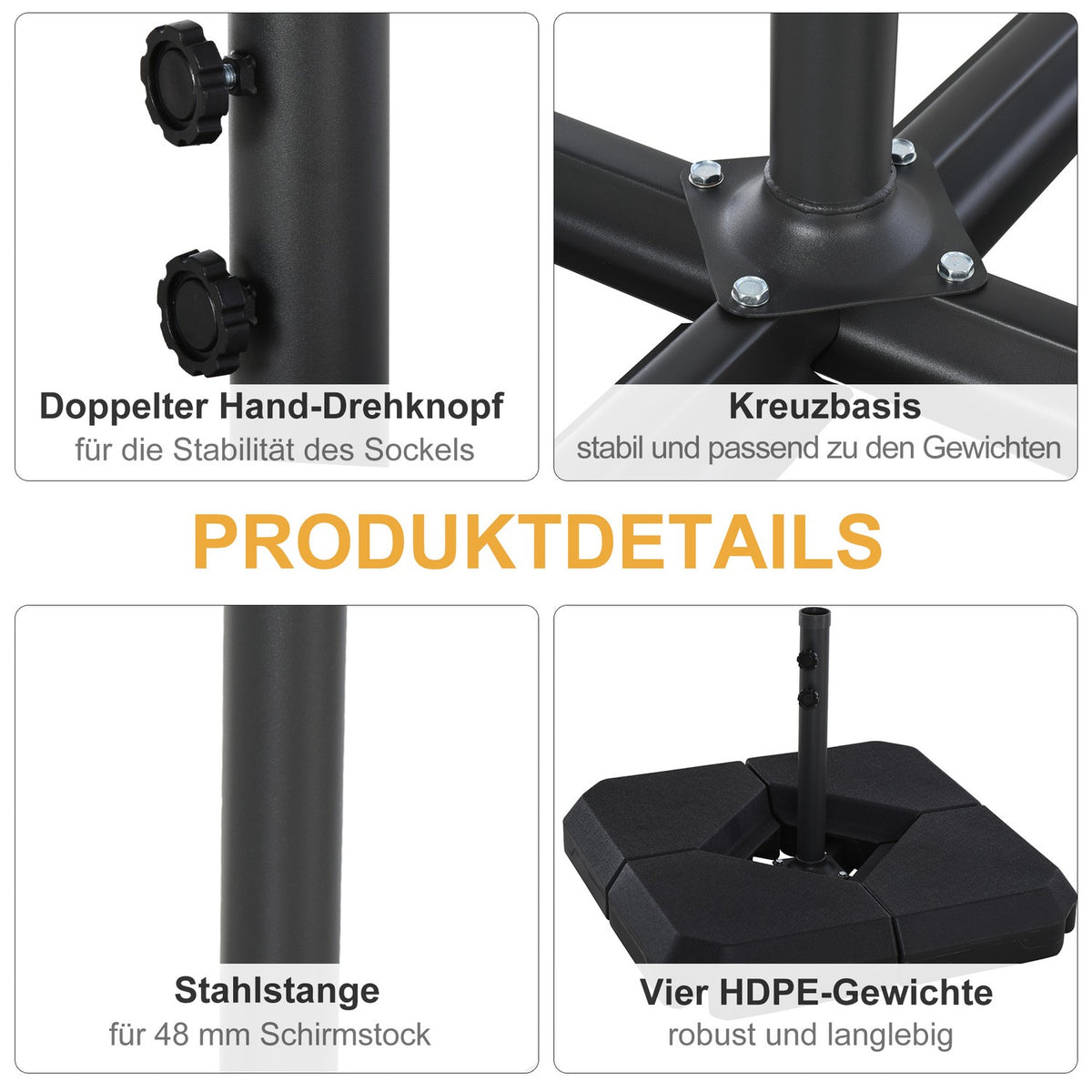 Umbrella Stand, Hdpe, Black