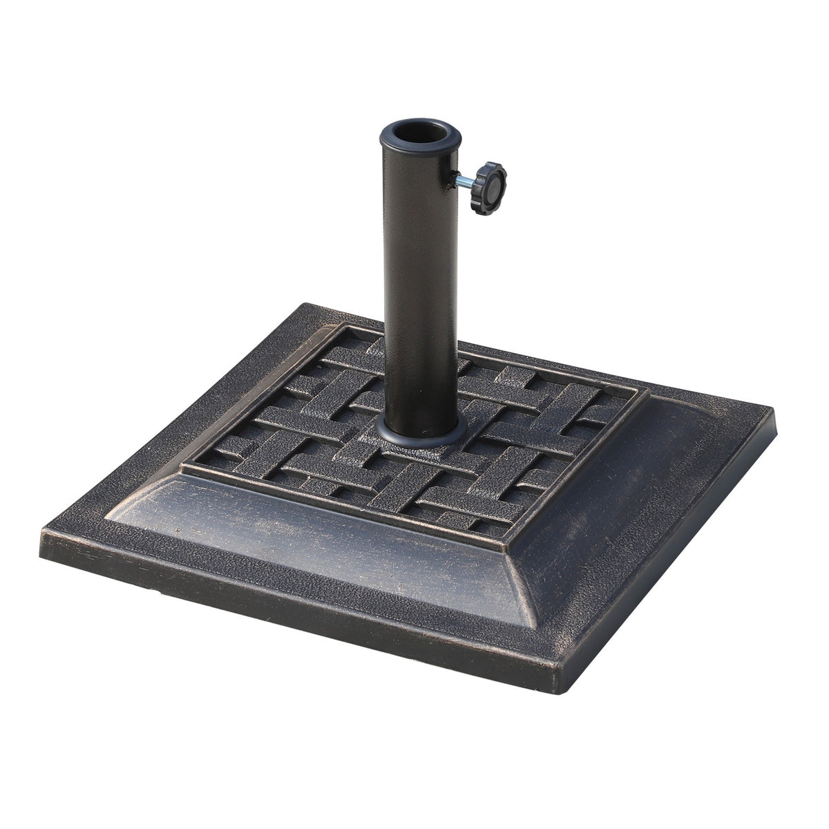 Umbrella Stand Parasol Base Parasol Stand 9Kg 38/48Mm Polyester Resin Bronze L44 X W44 X H33Cm