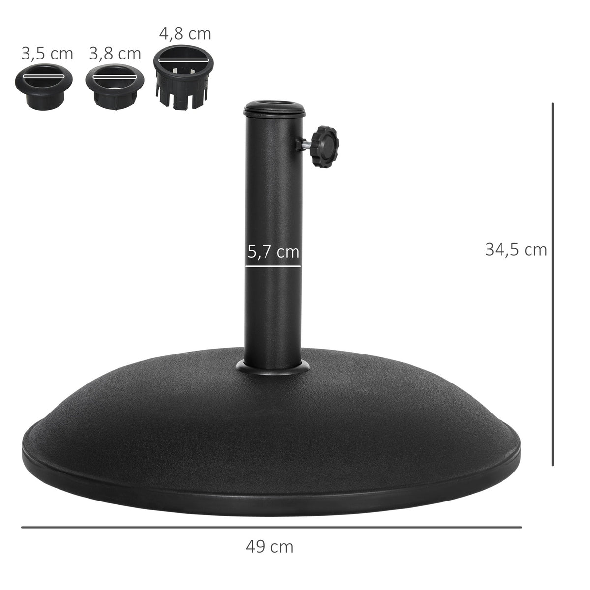 Umbrella Stand Round Parasol Stand Parasol Base Base 20 Kg Steel Tube (Model 1)