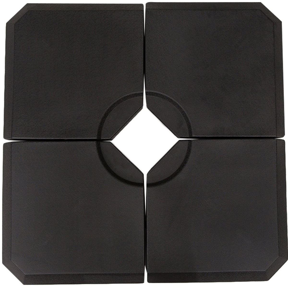 Umbrella Weight, 4 Pieces. Umbrella Stand, Can Be Filled With 80 Kg Of Water Or 120 Kg Of Sand, Hdpe, Black, 100 X 100 X 9.5 Cm