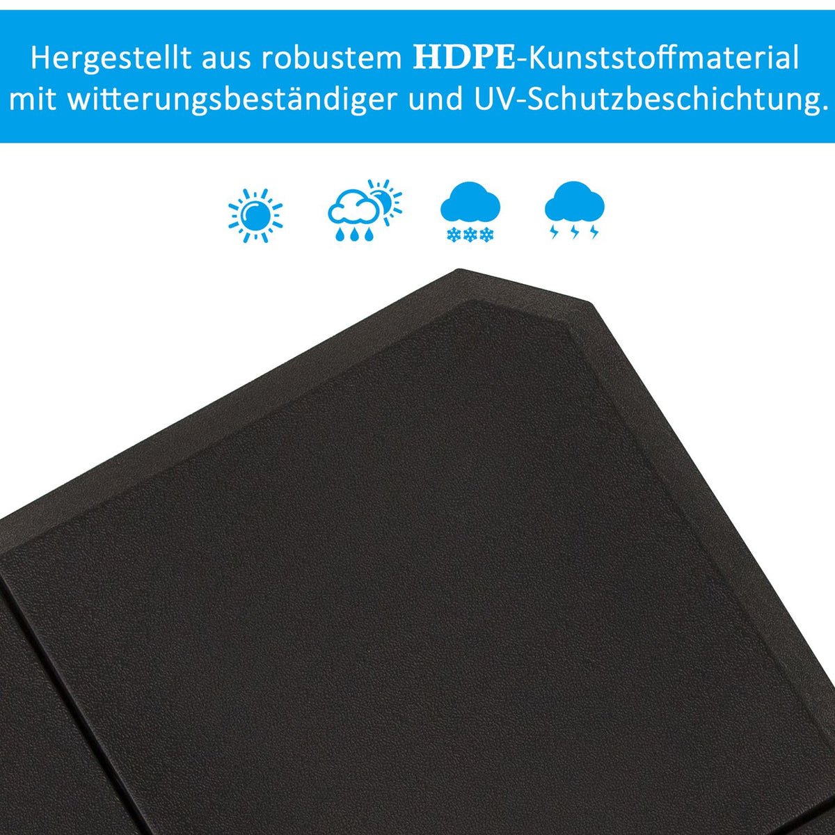 Umbrella Weight, 4 Pieces. Umbrella Stand, Can Be Filled With 80 Kg Of Water Or 120 Kg Of Sand, Hdpe, Black, 100 X 100 X 9.5 Cm