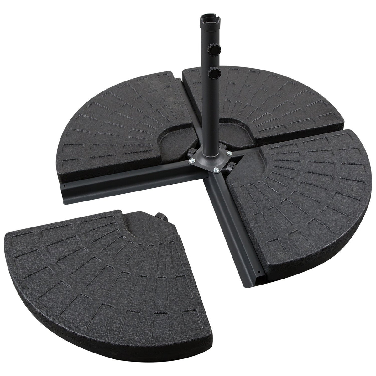 Umbrella Weight, For Parasols, With 52 Kg Water/68 Kg Sand, Hdpe, Black