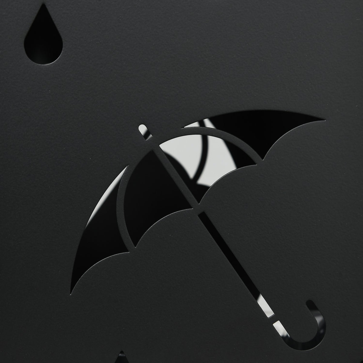 Umbrella stand, umbrella stand with 4 hooks, water collecting tray, umbrella holder for hallways, umbrellas and walking sticks, steel, 15.5 x 15.5 x 40 cm, black