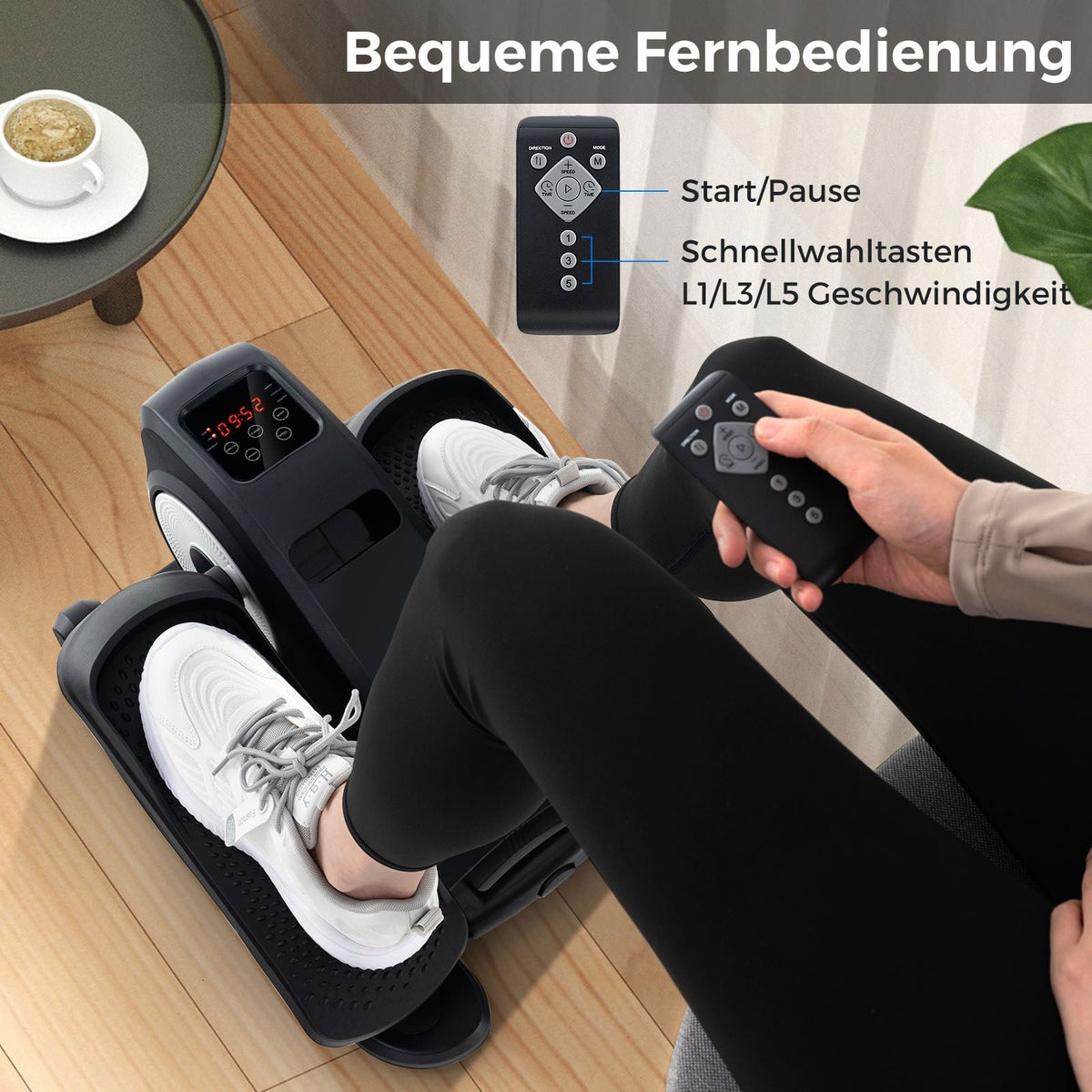 Under-Desk Electric Elliptical Trainer for Seniors, Quiet Fitness Device