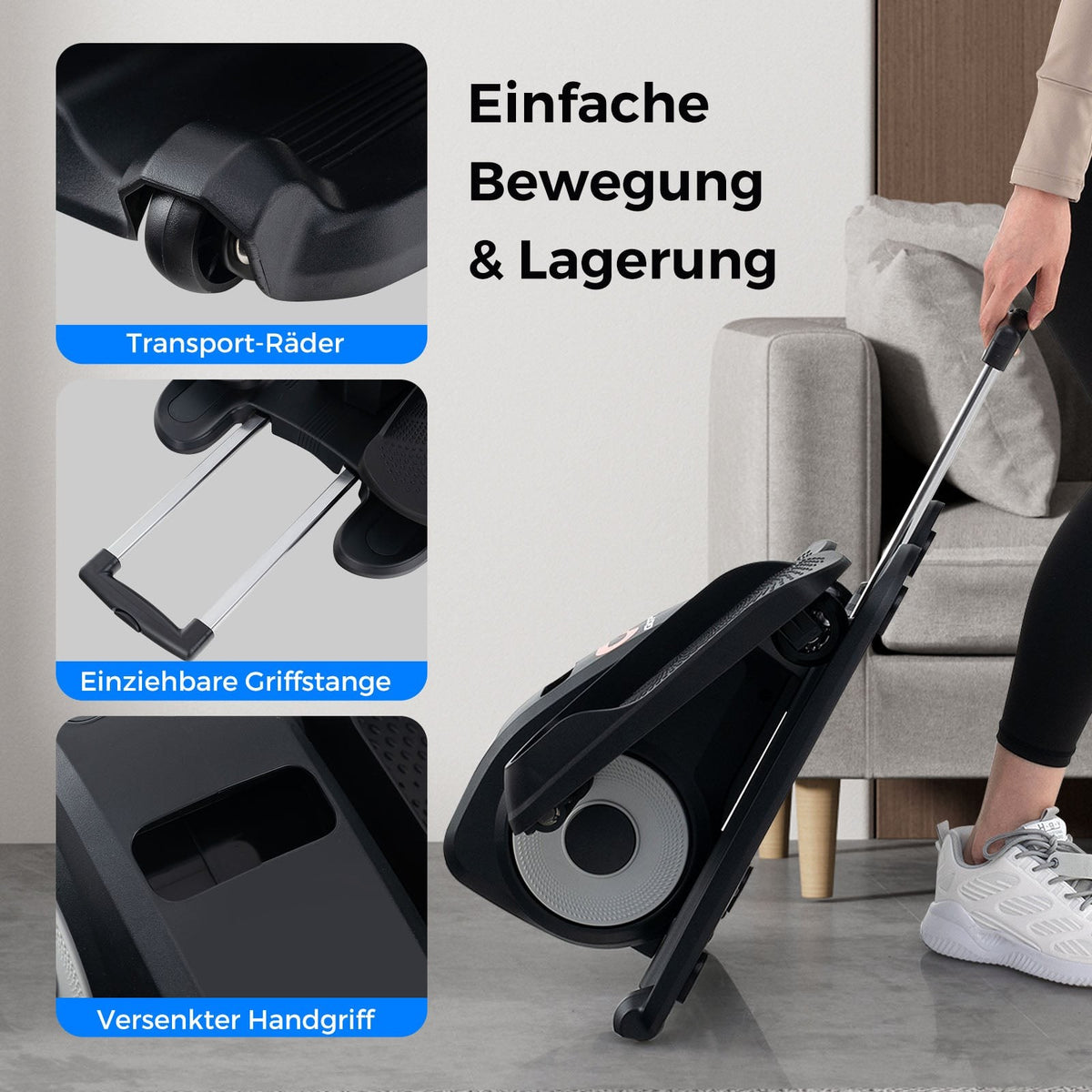 Under-Desk Electric Elliptical Trainer for Seniors, Quiet Fitness Device