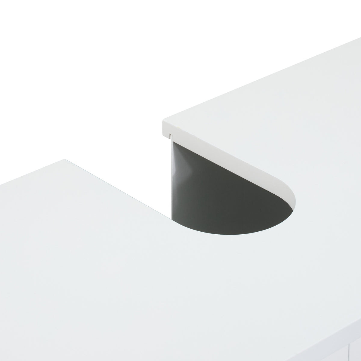 Under Sink Bathroom Cabinet with Doors, White MDF