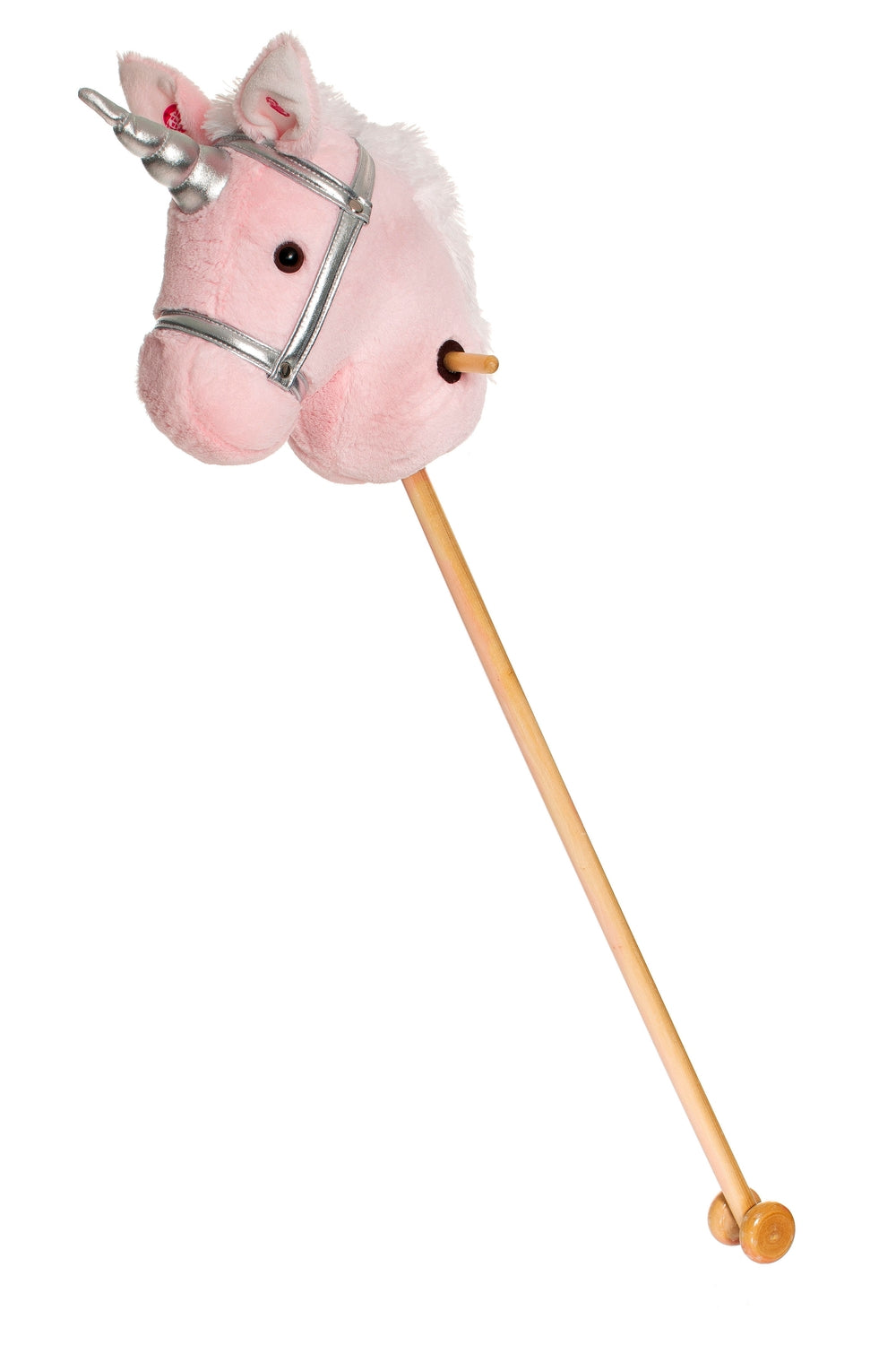 Unicorn Hobby Horse, Pink, 100 cm, Wooden Handles