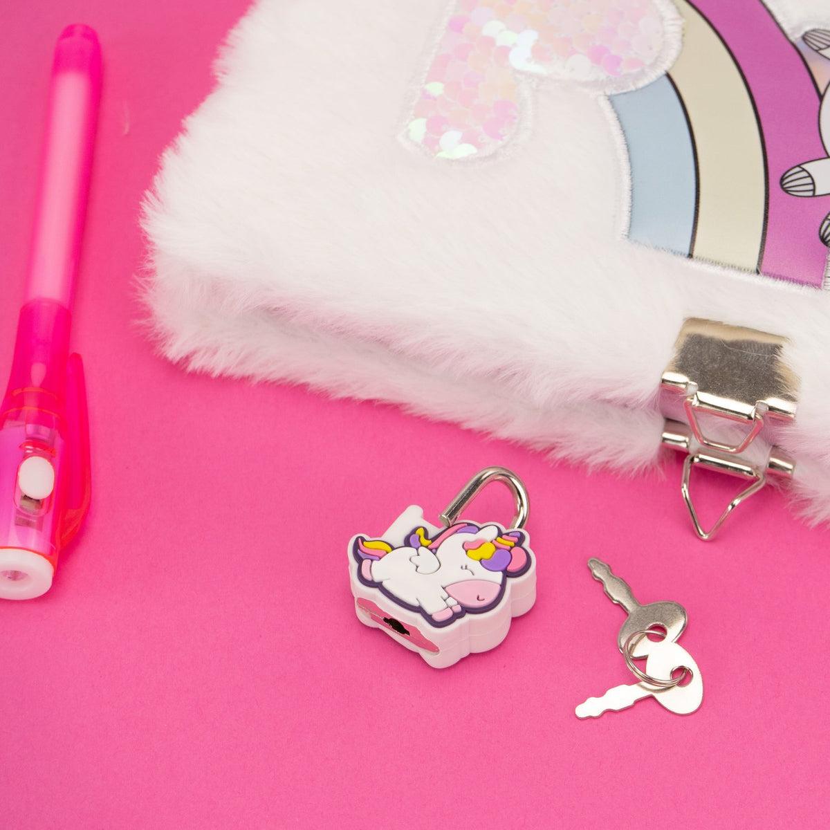 Unicorn Magic Diary with UV Pen and Lock