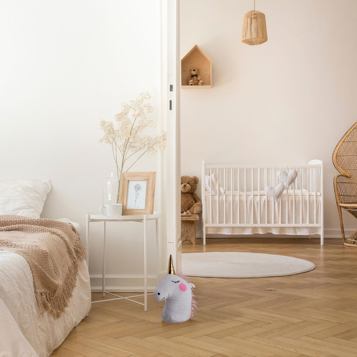 Unicorn door stop in white