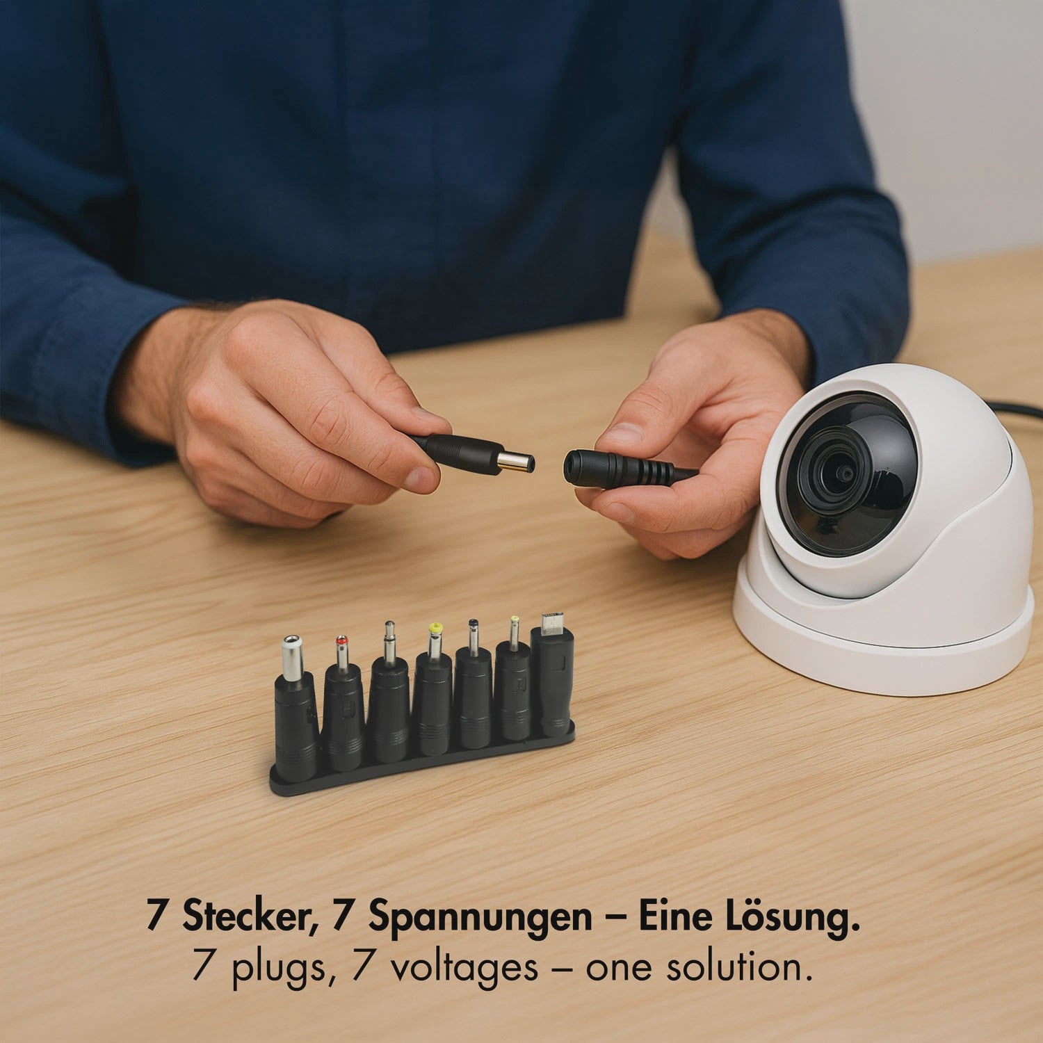 Universal Power Adapter 3-12V 24W with 7 Interchangeable Plugs