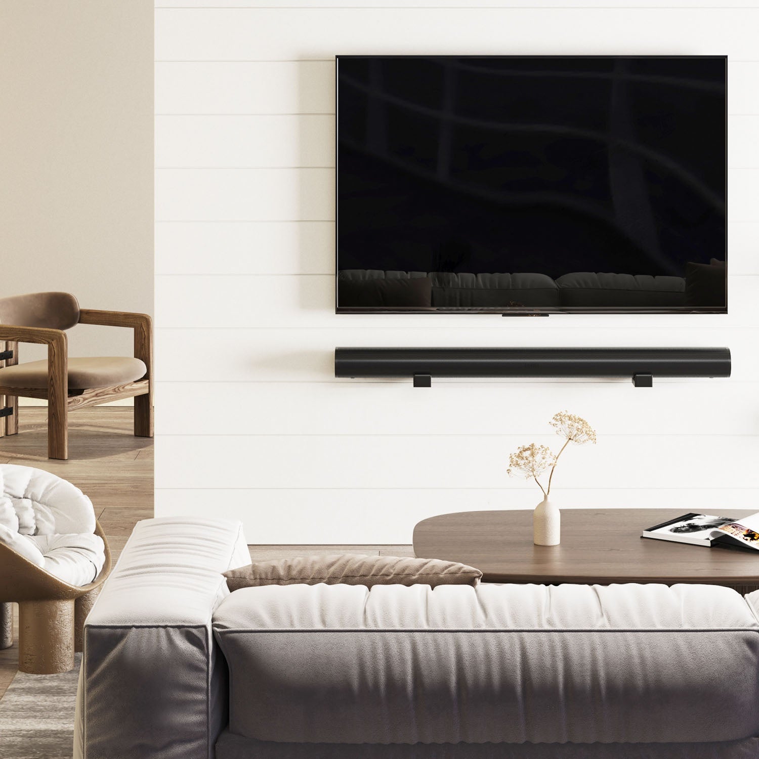 Universal Soundbar Wall Mount, 90-154mm, Black