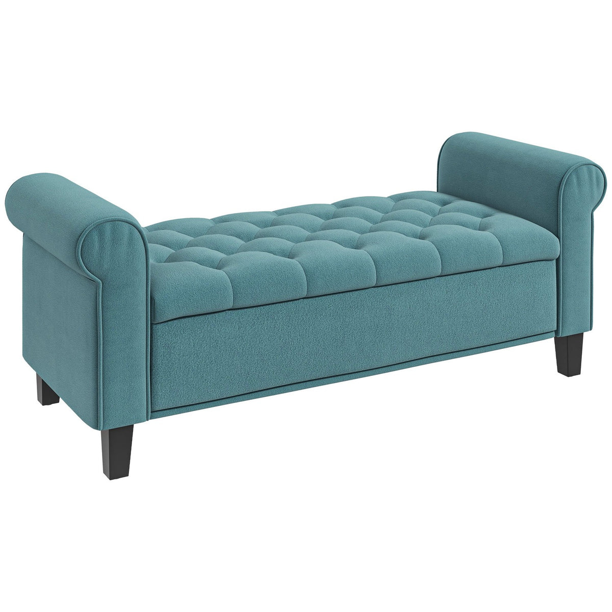 Upholstered Bench, Bed Bench, Bench In Velvet Look, Hallway Bench With Storage Space For Bedroom, Load Capacity Up To 120 Kg, Green, 126 X 48.5 X 47 Cm