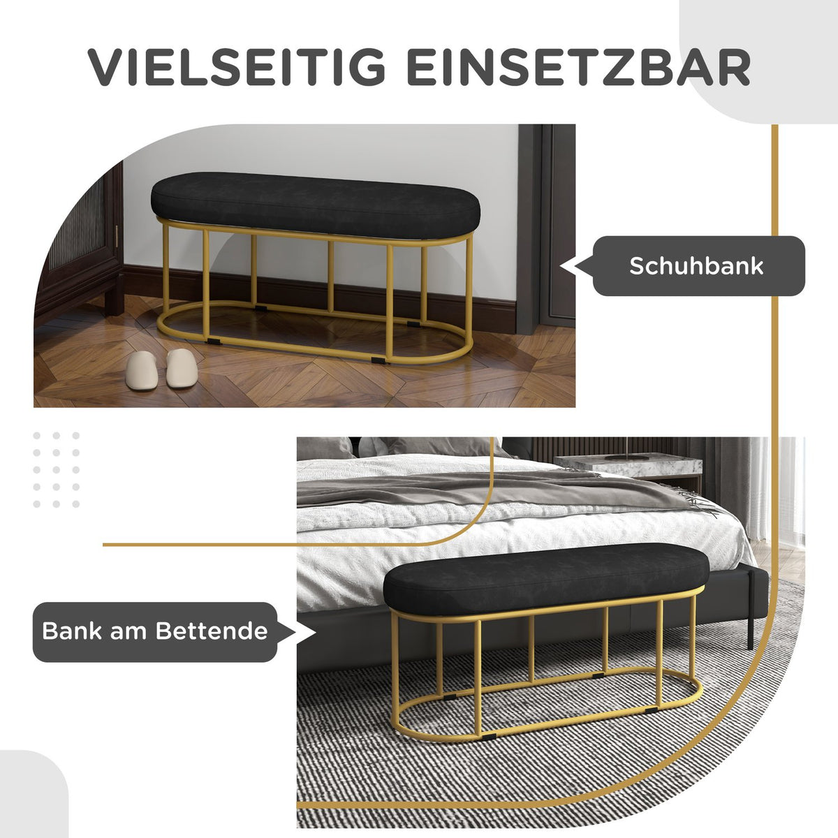 Upholstered Bench With Velvet Look, Bed Bench, Dressing Bench, Hallway Bench For Living Room, Up To 200 Kg, Steel, Blue