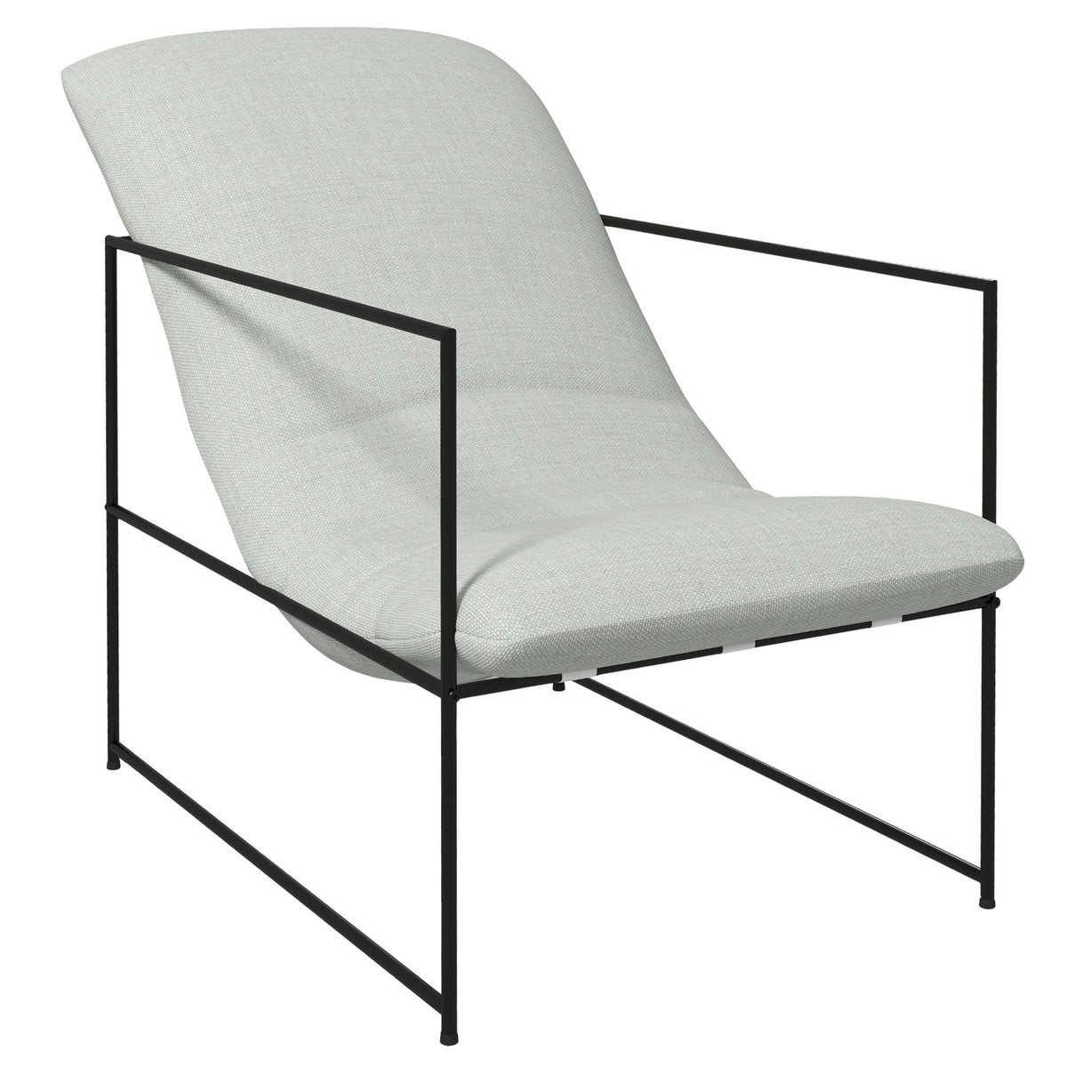 Upholstered Chair, Relaxation Chair And Lounge Chair With Armrests, Upholstered, Linen Look, Steel Frame, Beige