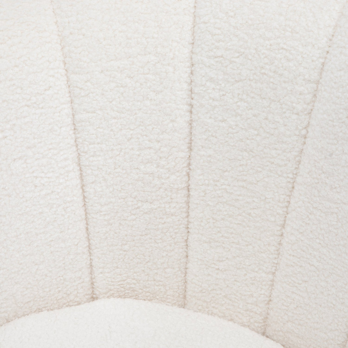 Upholstered armchair in shell shape, armchair, relaxation armchair with metal legs, dressing chair with fleece look, for bedroom, living room, white