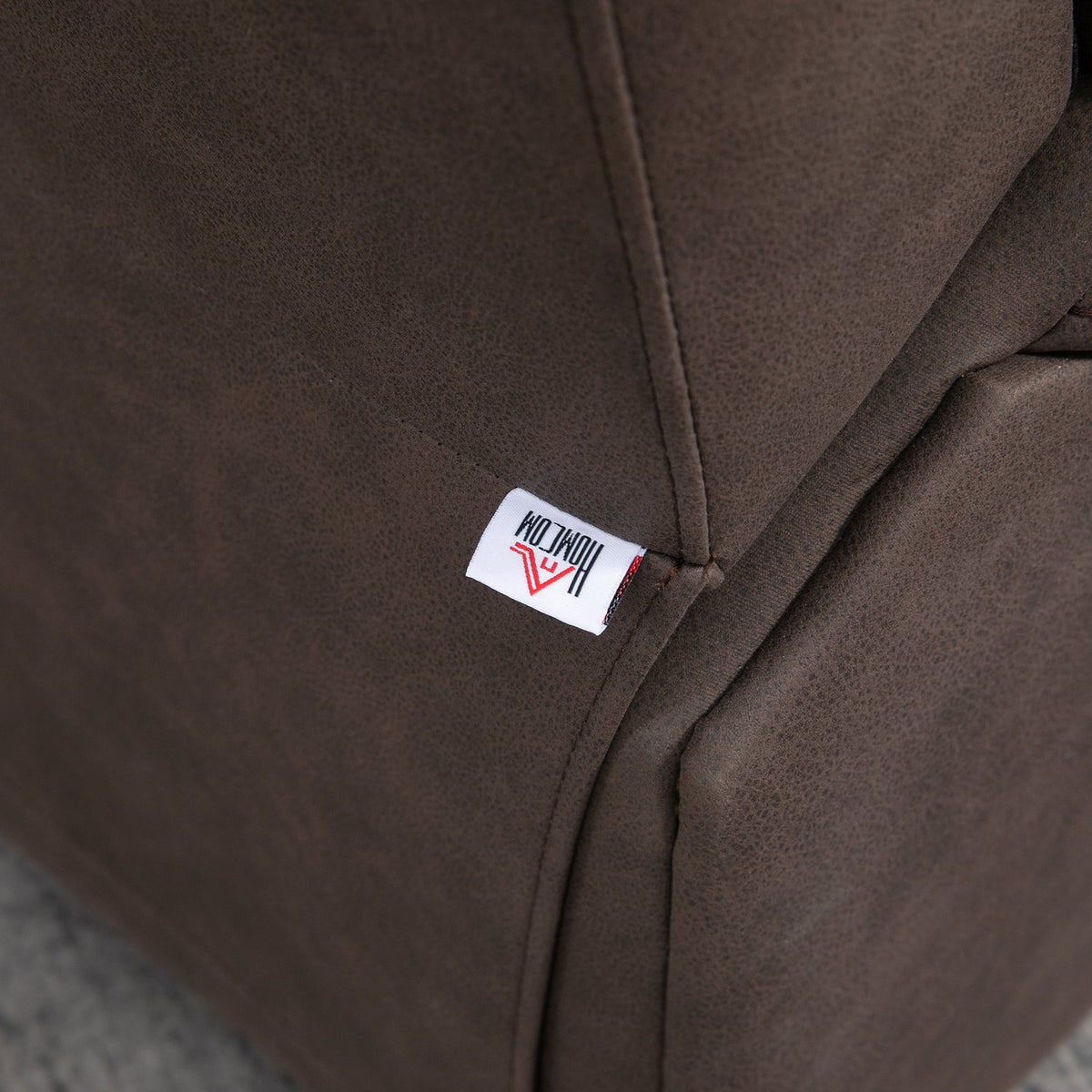Upholstered armchair with footrest, reclining relaxation chair, microfiber cover in leather look, metal structure, brown